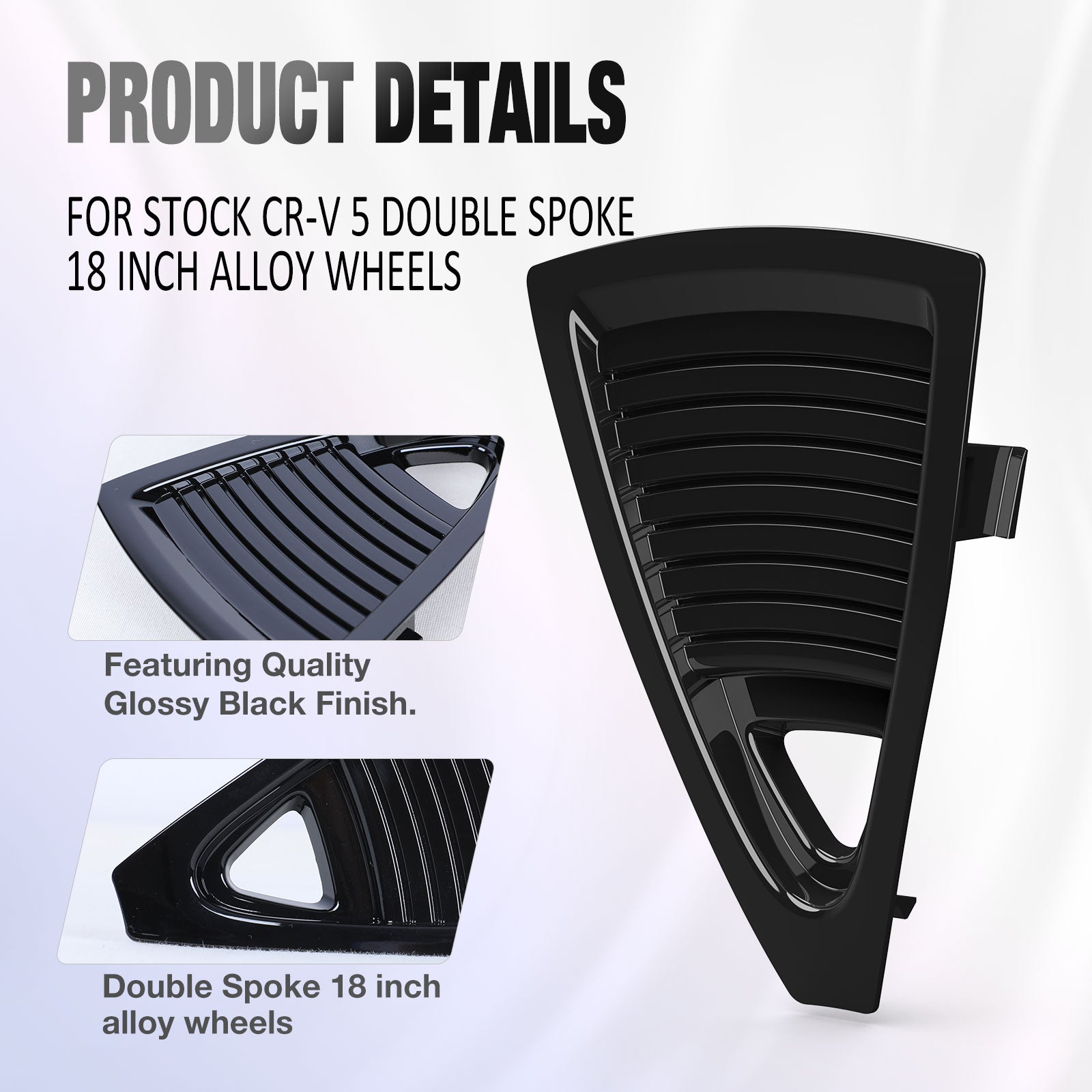 18 Inch Wheel Inserts for 2023-2025 Honda CR-V EX / EX-L - Black Lacquer (S1 Style)