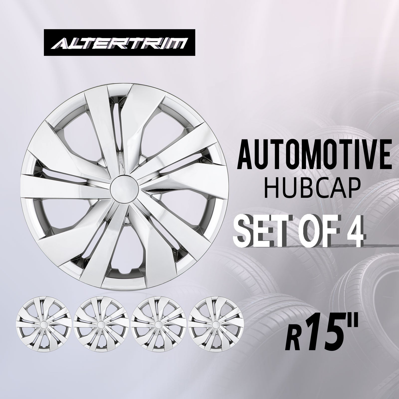 15 Inch Wheel Hubcaps for 2007-2026 Nissan Versa - Chrome