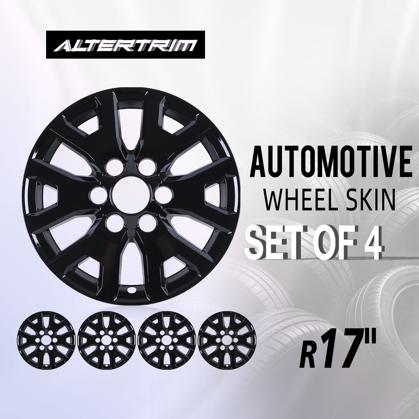 17 Inch Wheel Skins for 2024-2026 Toyota Tacoma - Black Lacquer