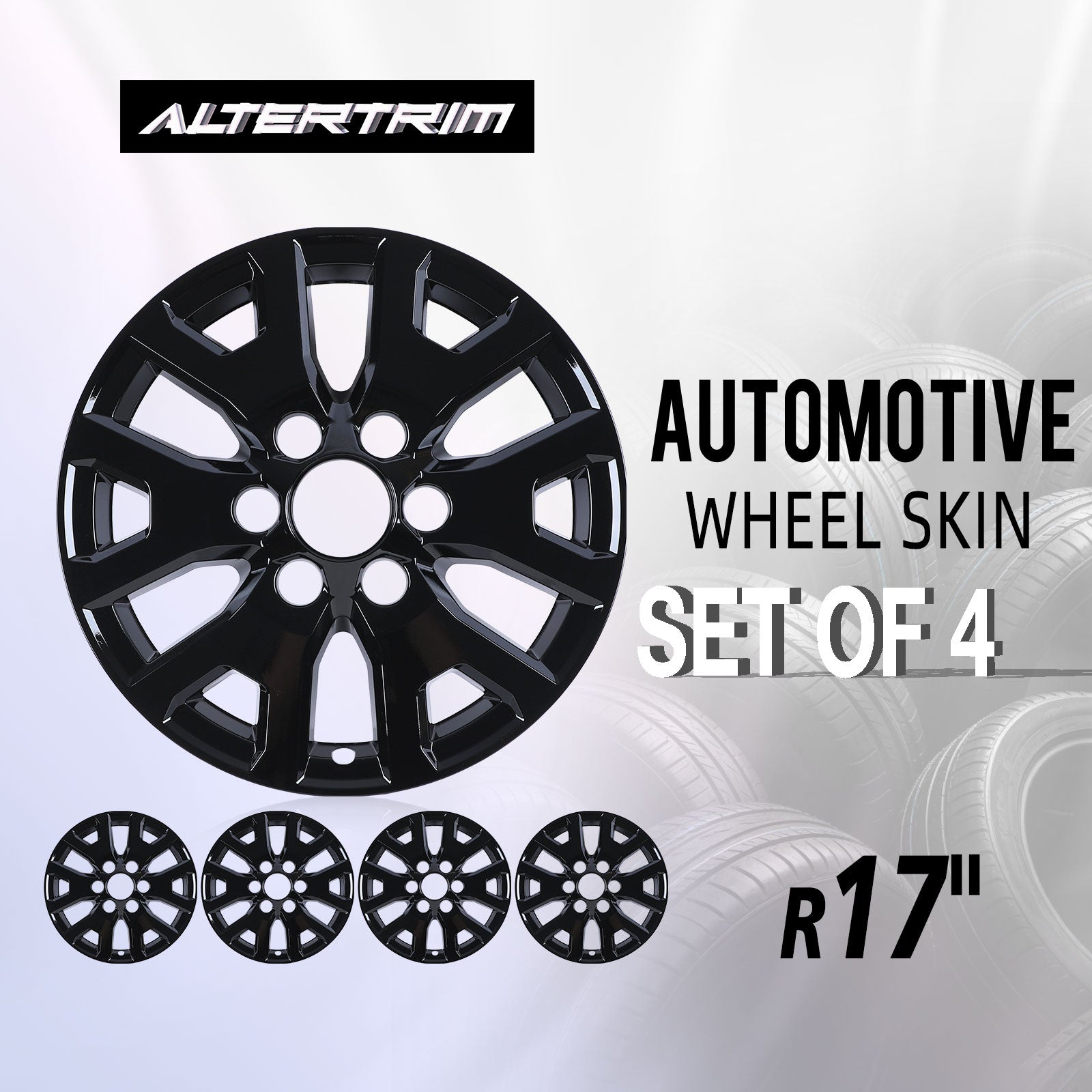 17 Inch Wheel Skins for 2024-2026 Toyota Tacoma - Black Lacquer