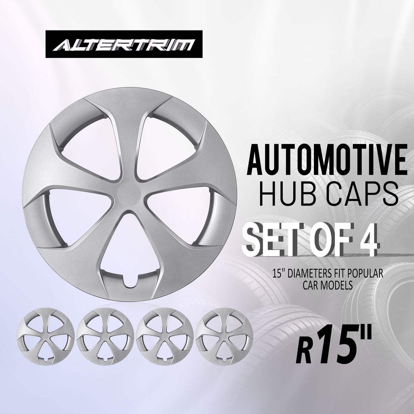 15 Inch Wheel Hubcaps for 2010-2015 TOYOTA Prius - Lacquer
