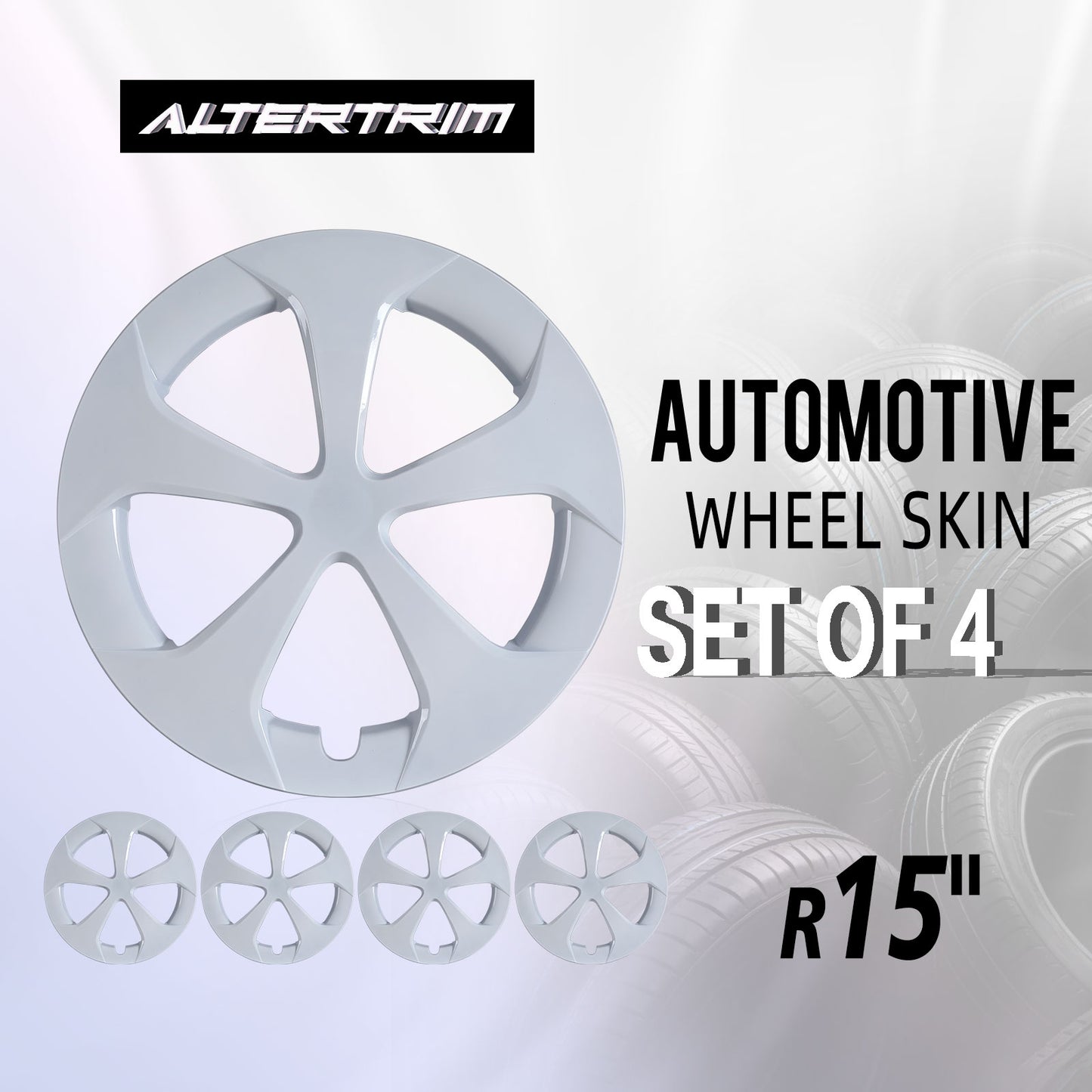 15 Inch Wheel Hubcaps for 2010-2015 TOYOTA Prius - White Lacquer