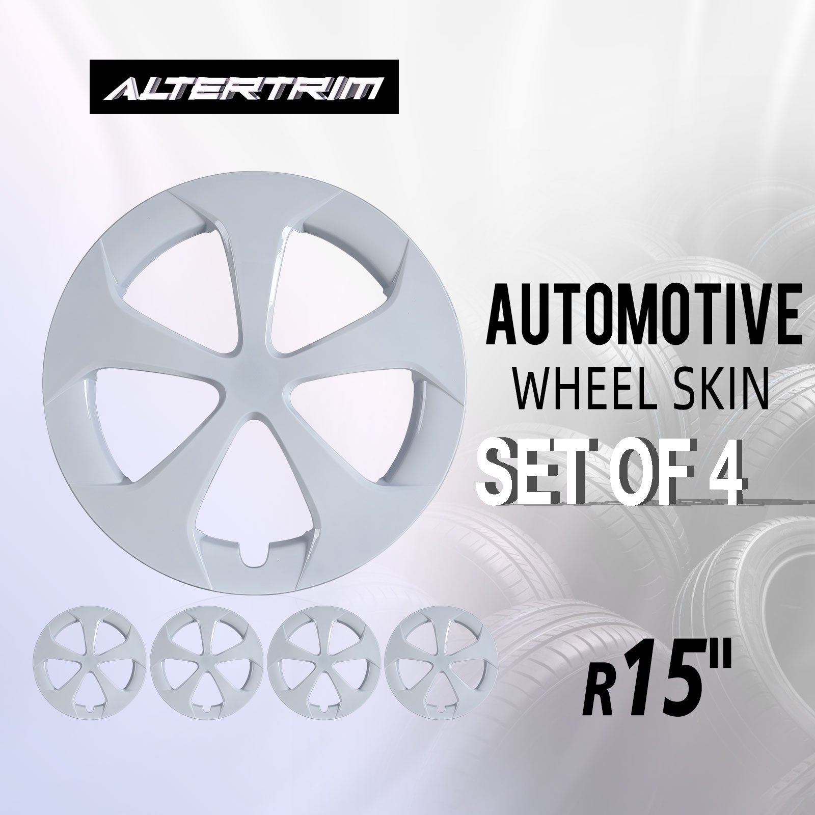 15 Inch Wheel Hubcaps for 2010-2015 TOYOTA Prius - White Lacquer