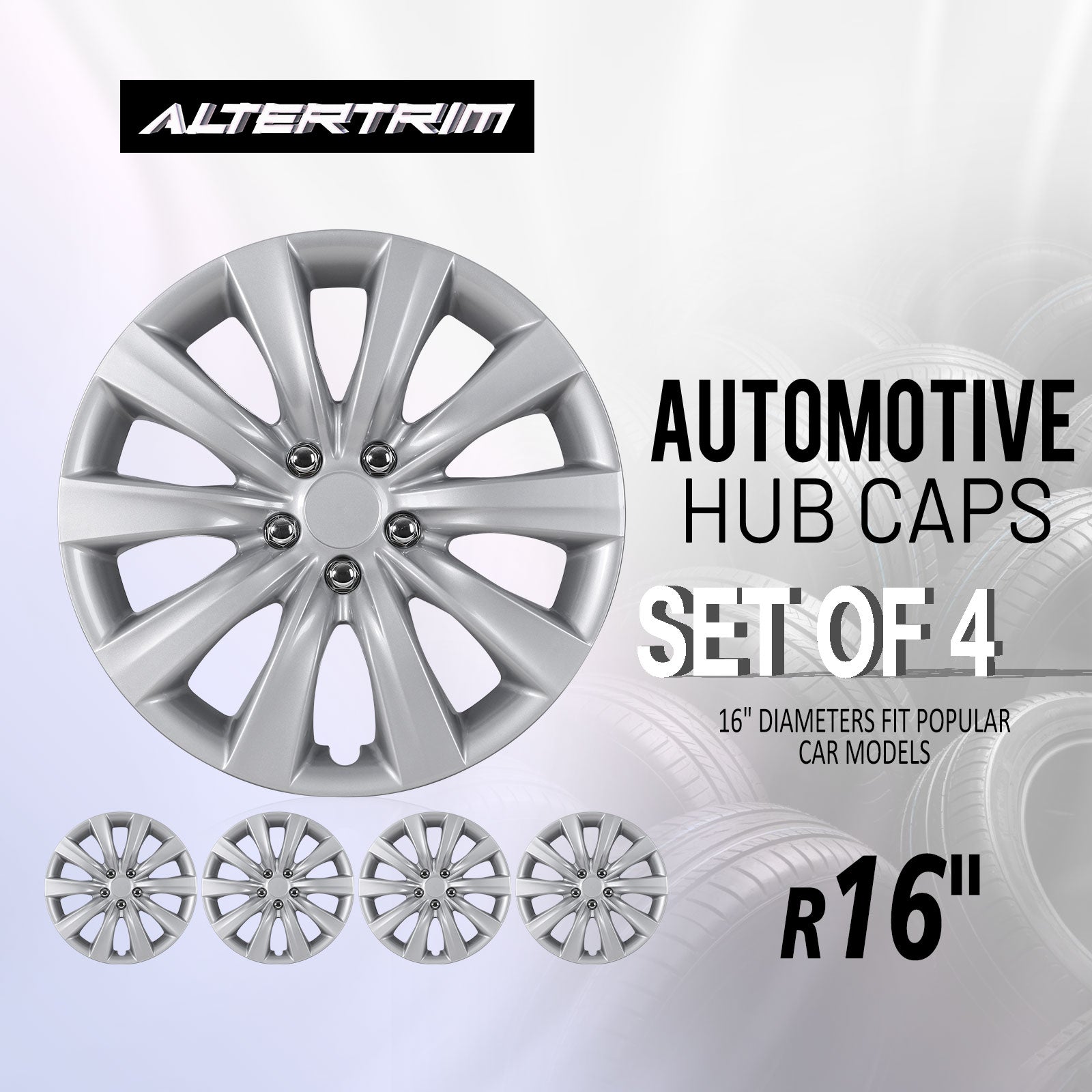 16 Inch Wheel Hubcaps for 2009-2026 TOYOTA Corolla and 2009-2014 TOYOTA Matrix w/decorative screws - Lacquer