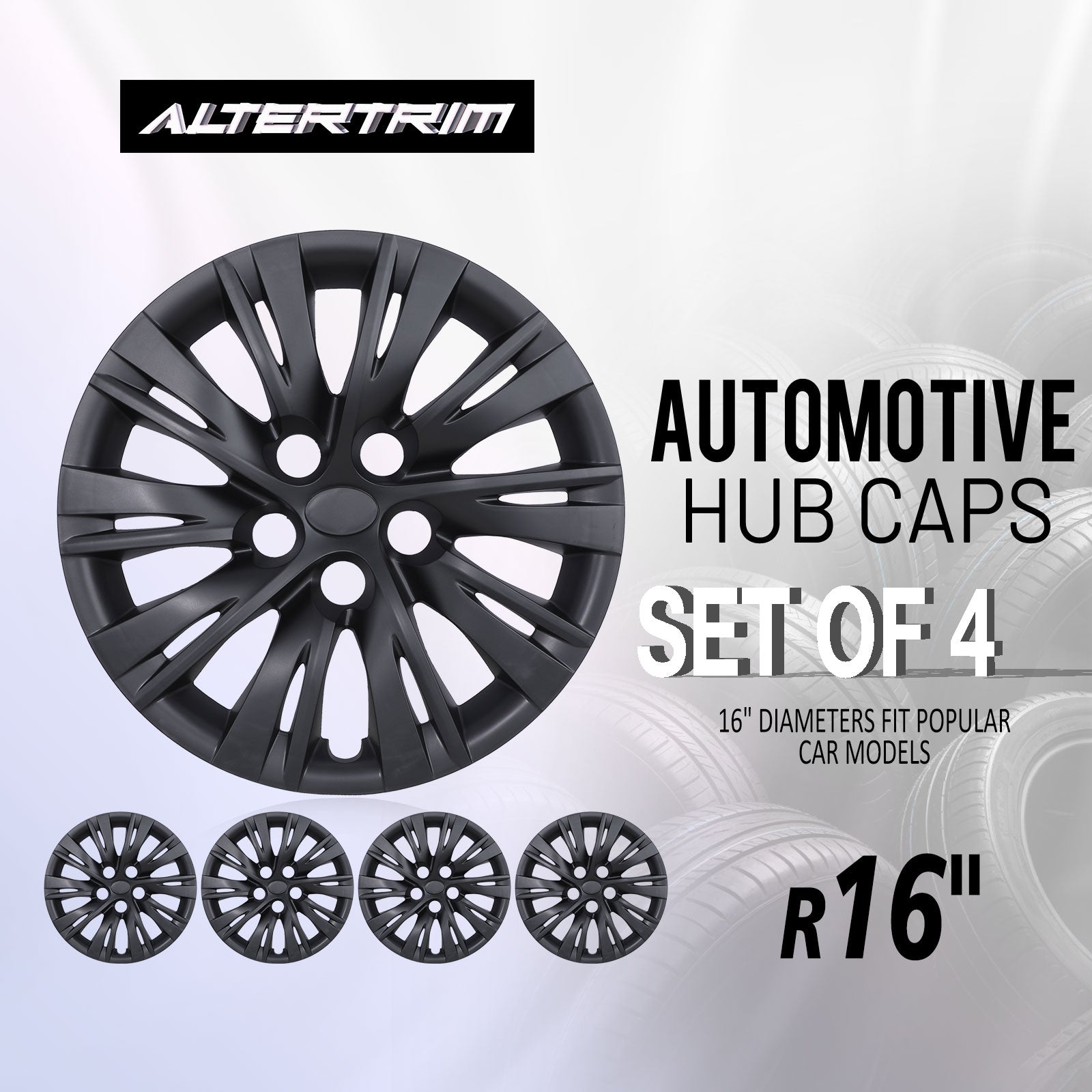 16 Inch Wheel Hubcaps for 2012-2014 TOYOTA Camry - Matte Black