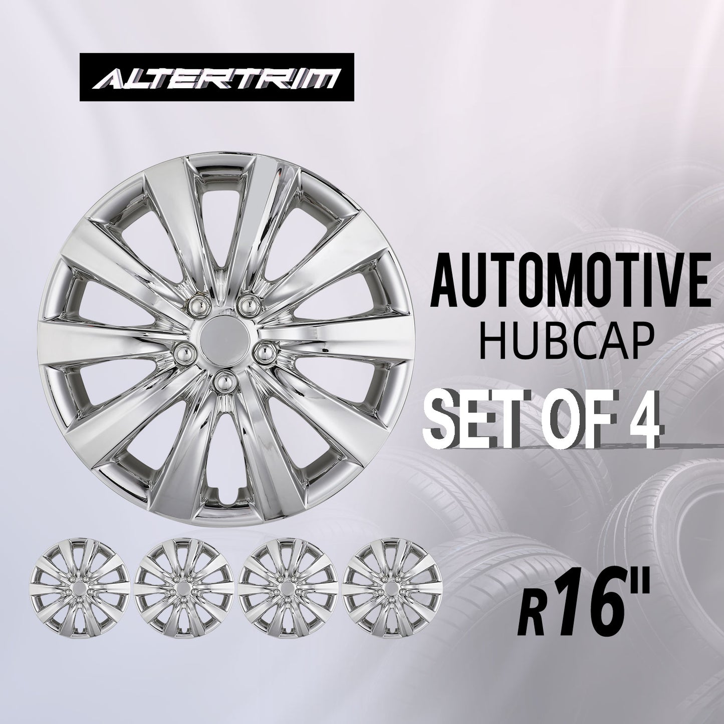 16 Inch Wheel Hubcaps for 2009-2026 TOYOTA Corolla and 2009-2014 TOYOTA Matrix w/decorative screws - Chrome