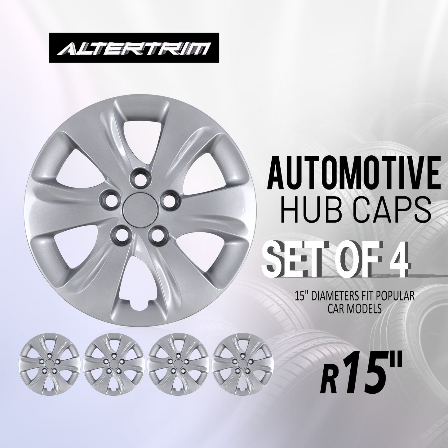 15 Inch Wheel Hubcaps for 2011-2016 Hyundai Elantra Sedan - Lacquer