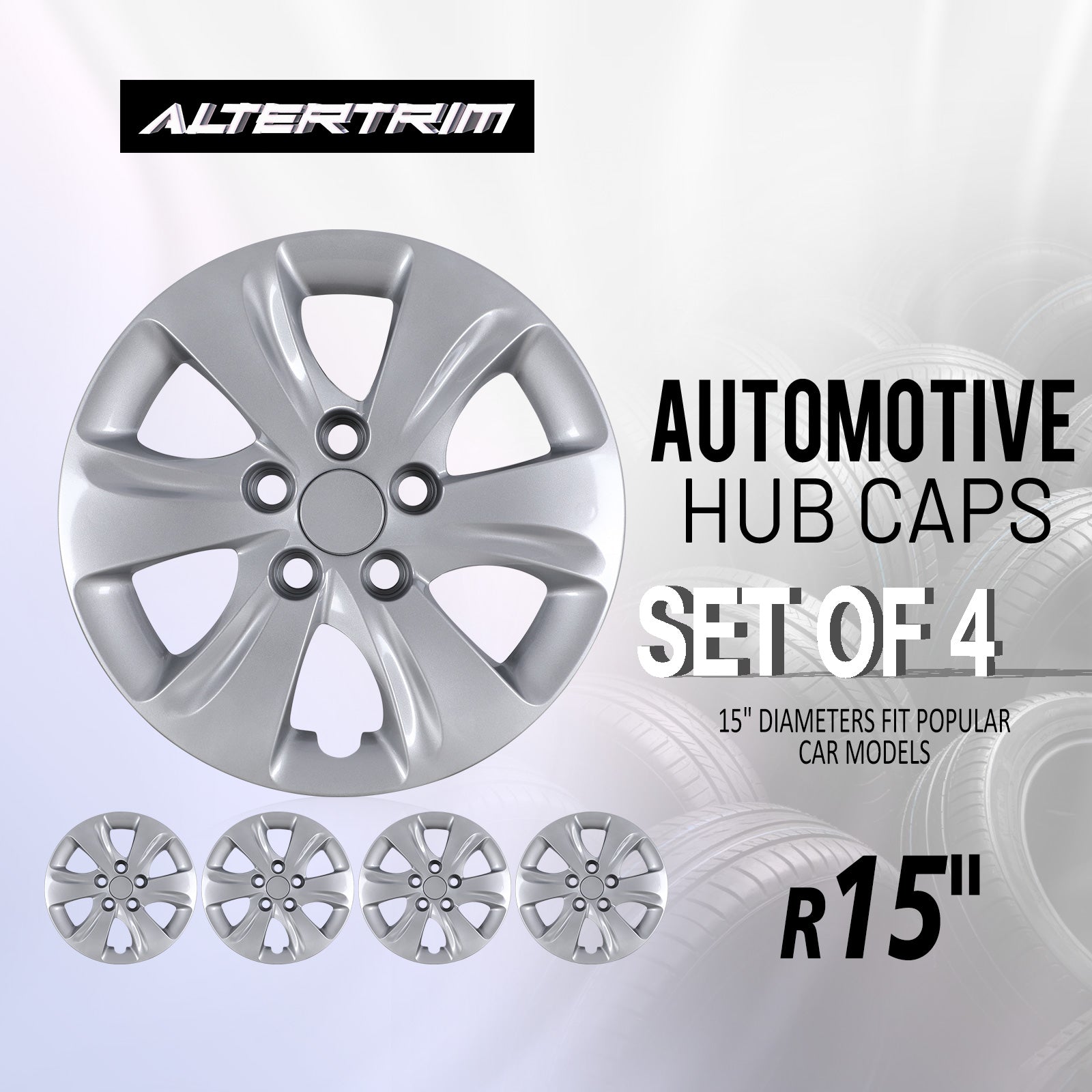15 Inch Wheel Hubcaps for 2011-2016 Hyundai Elantra Sedan - Lacquer