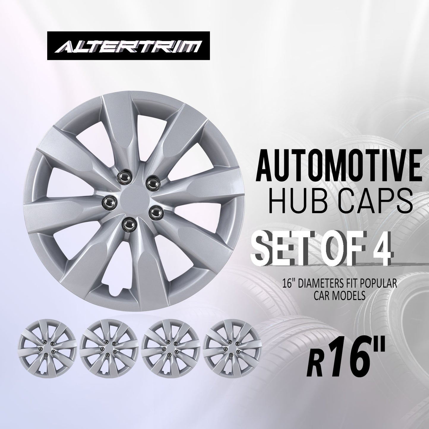 16 Inch Wheel Hubcaps for 2009-2019 TOYOTA Corolla and 2009-2014 TOYOTA Matrix w/decorative screws - Lacquer