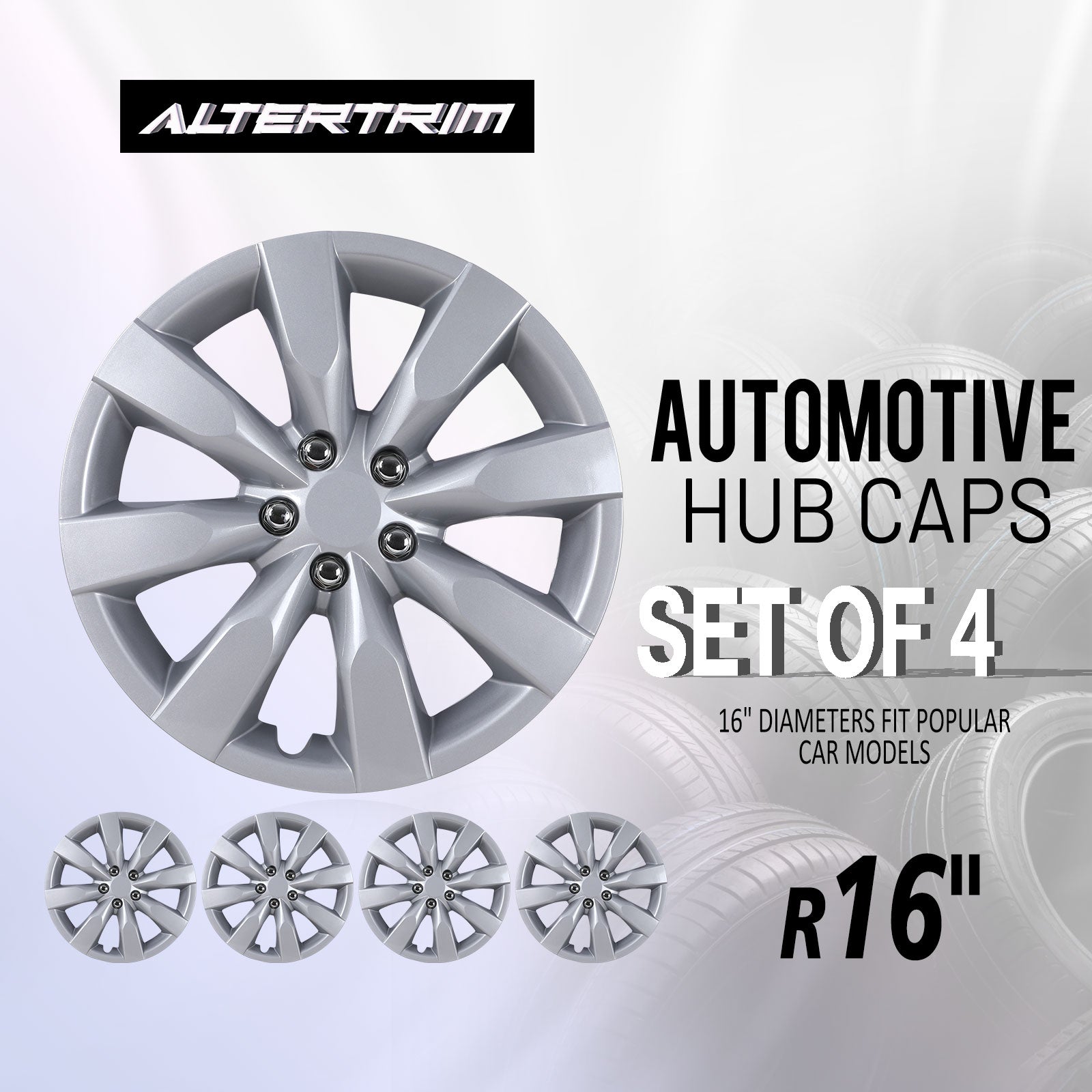 16 Inch Wheel Hubcaps for 2009-2019 TOYOTA Corolla and 2009-2014 TOYOTA Matrix w/decorative screws - Lacquer