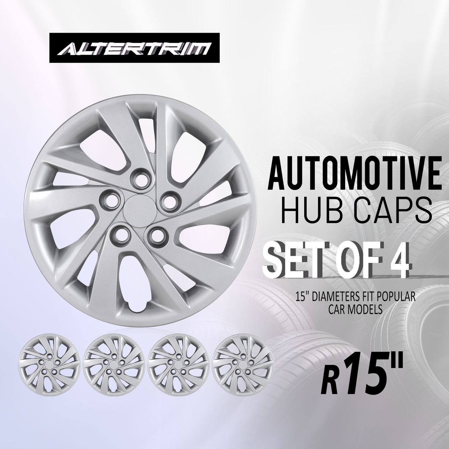 15 Inch Wheel Hubcaps for 2017-2020 Hyundai Elantra Sedan - Lacquer