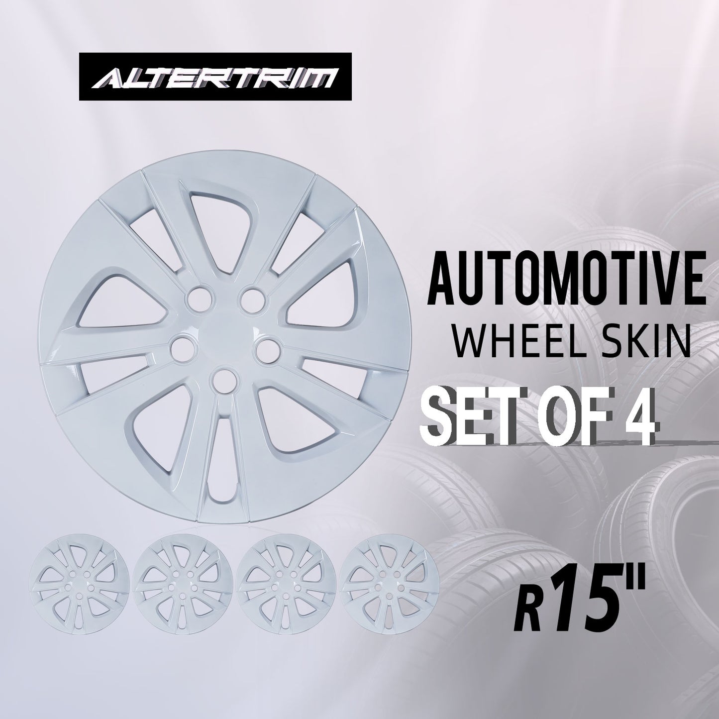 15 Inch Wheel Hubcaps for 2016-2022 TOYOTA Prius/ 2020-2024 TOYOTA Corolla - White Lacquer