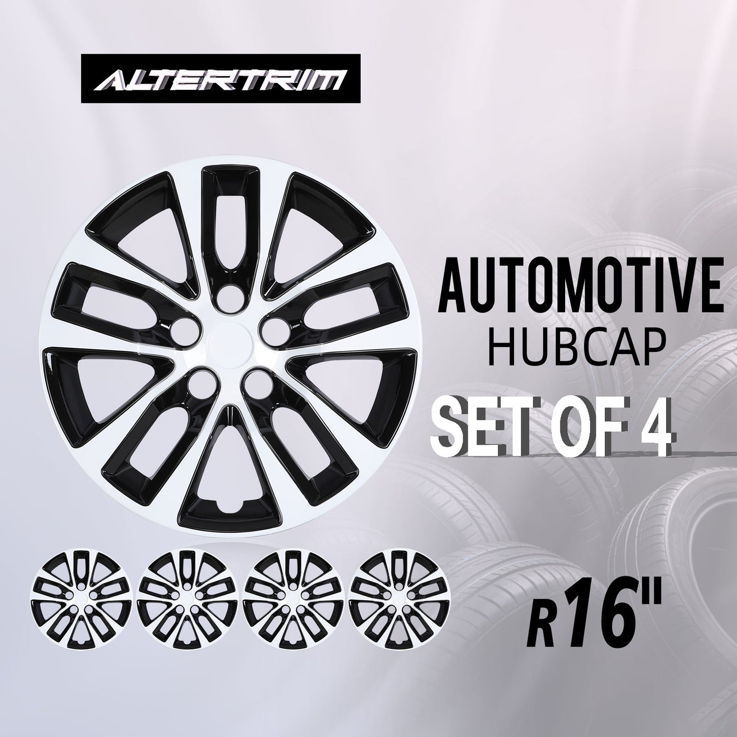 16 Inch Wheel Hubcaps for 2013-2018 Nissan Altima Sedan - Black Lacquer & White Lacquer（副本）