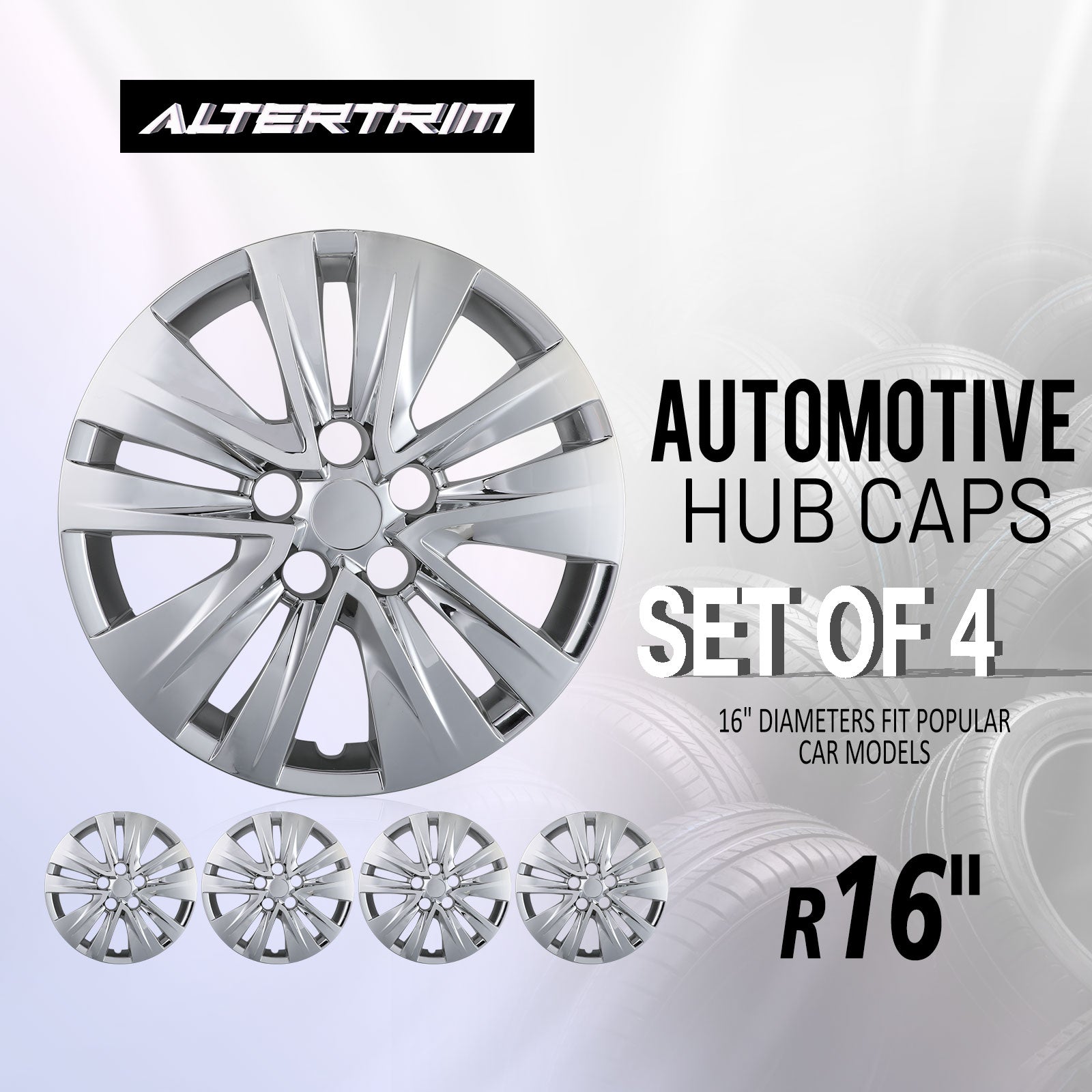16 Inch Wheel Hubcaps for 2020-2026 Nissan Sentra - Chrome