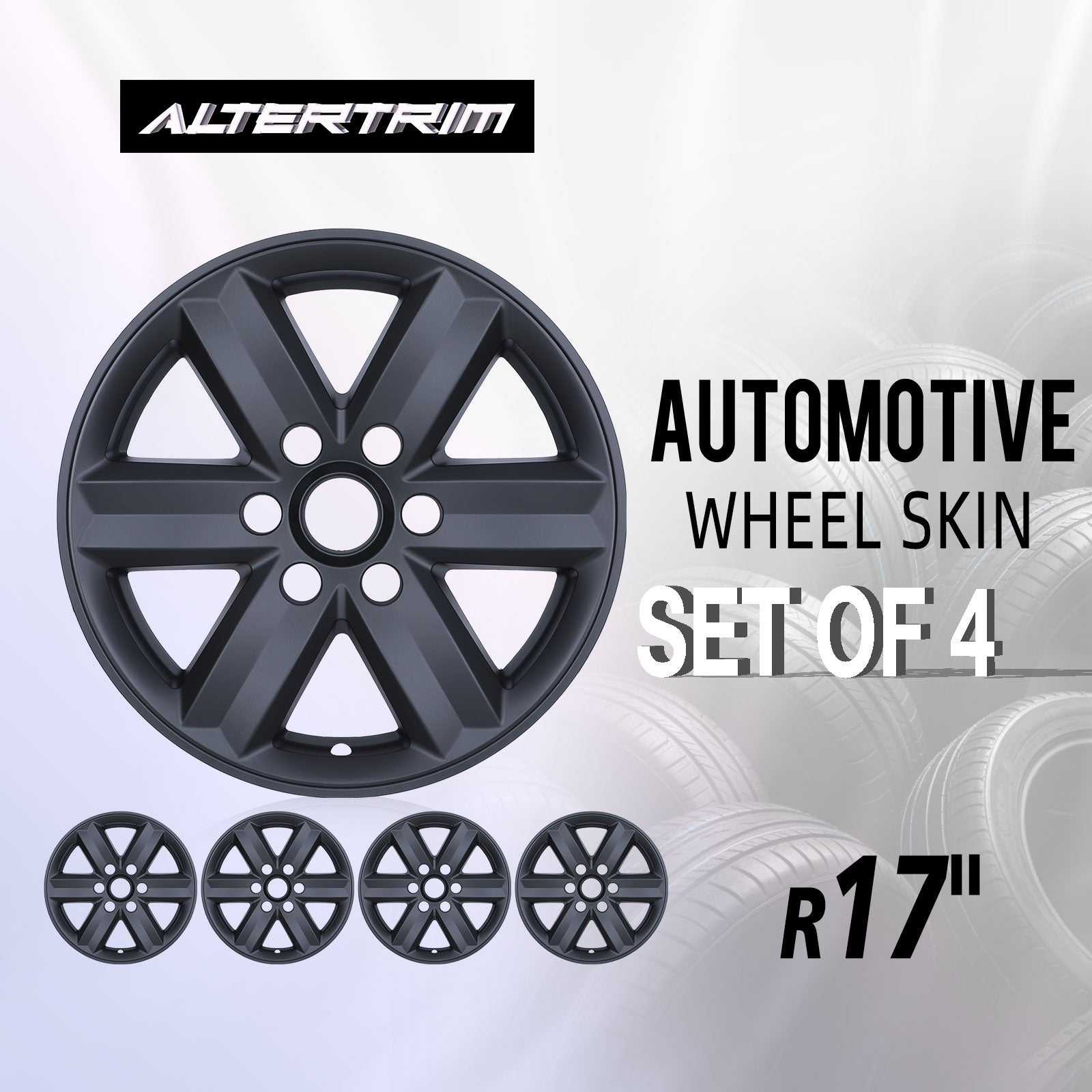 17 Inch Wheel Skins for 2021-2025 Ford F-150 - Matte Black