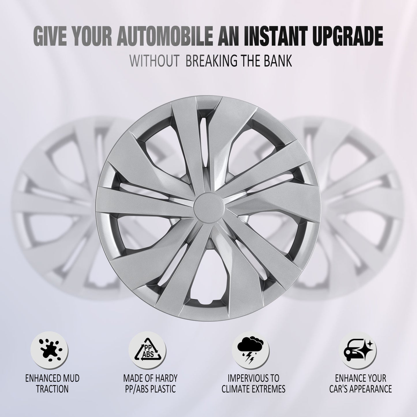 15 Inch Wheel Hubcaps for 2007-2026 Nissan Versa - Lacquer