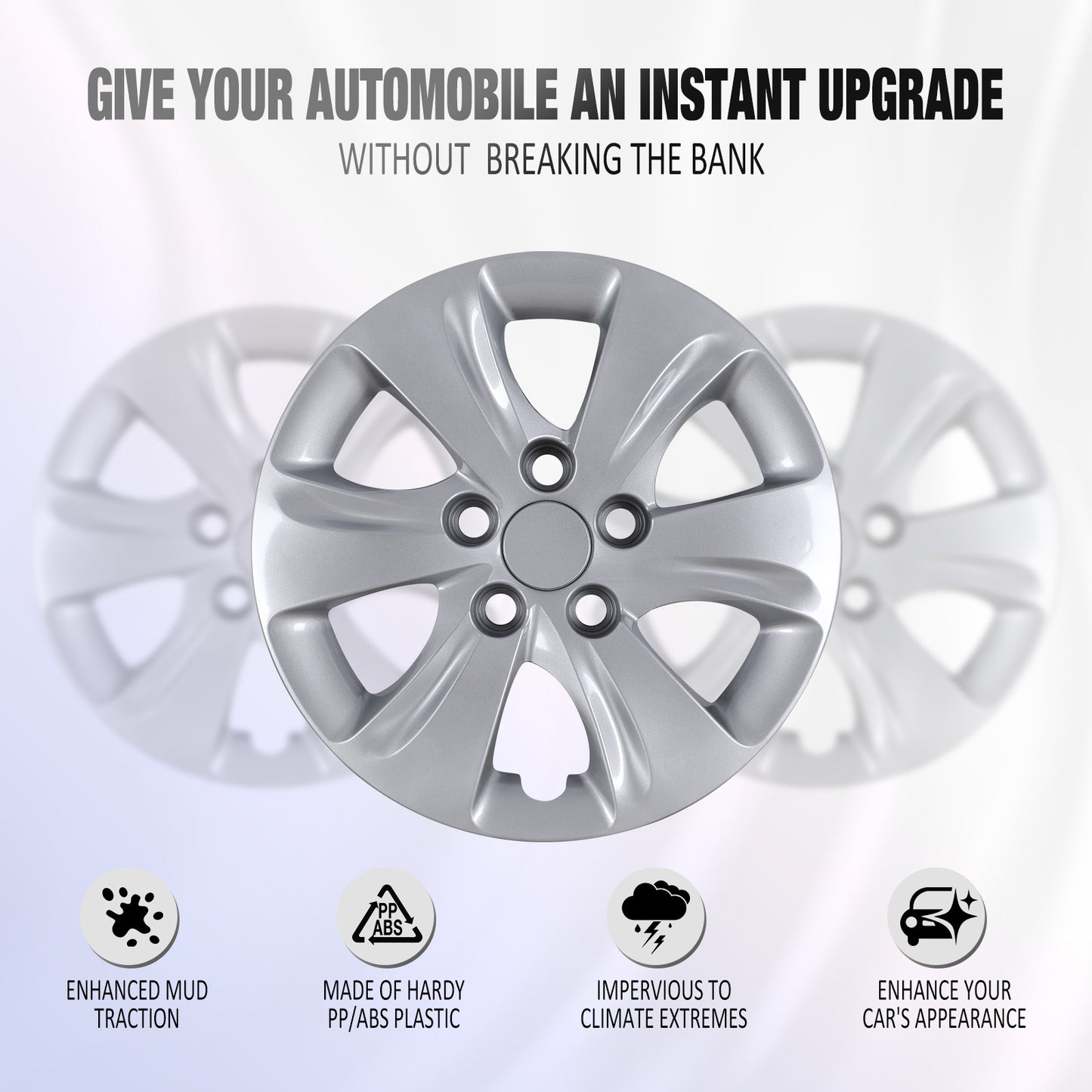 15 Inch Wheel Hubcaps for 2011-2016 Hyundai Elantra Sedan - Lacquer