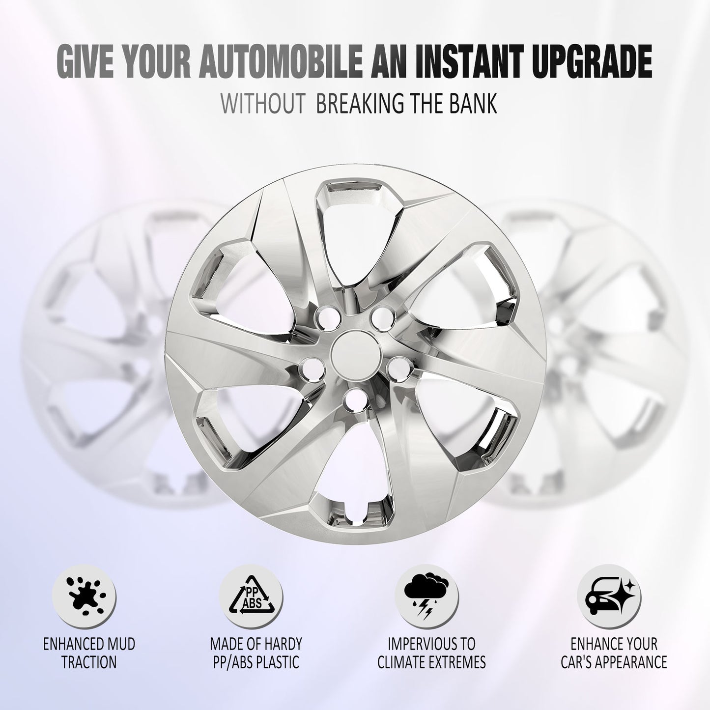 17 Inch Wheel Hubcaps for 2019-2025 Toyota RAV4 - Chrome