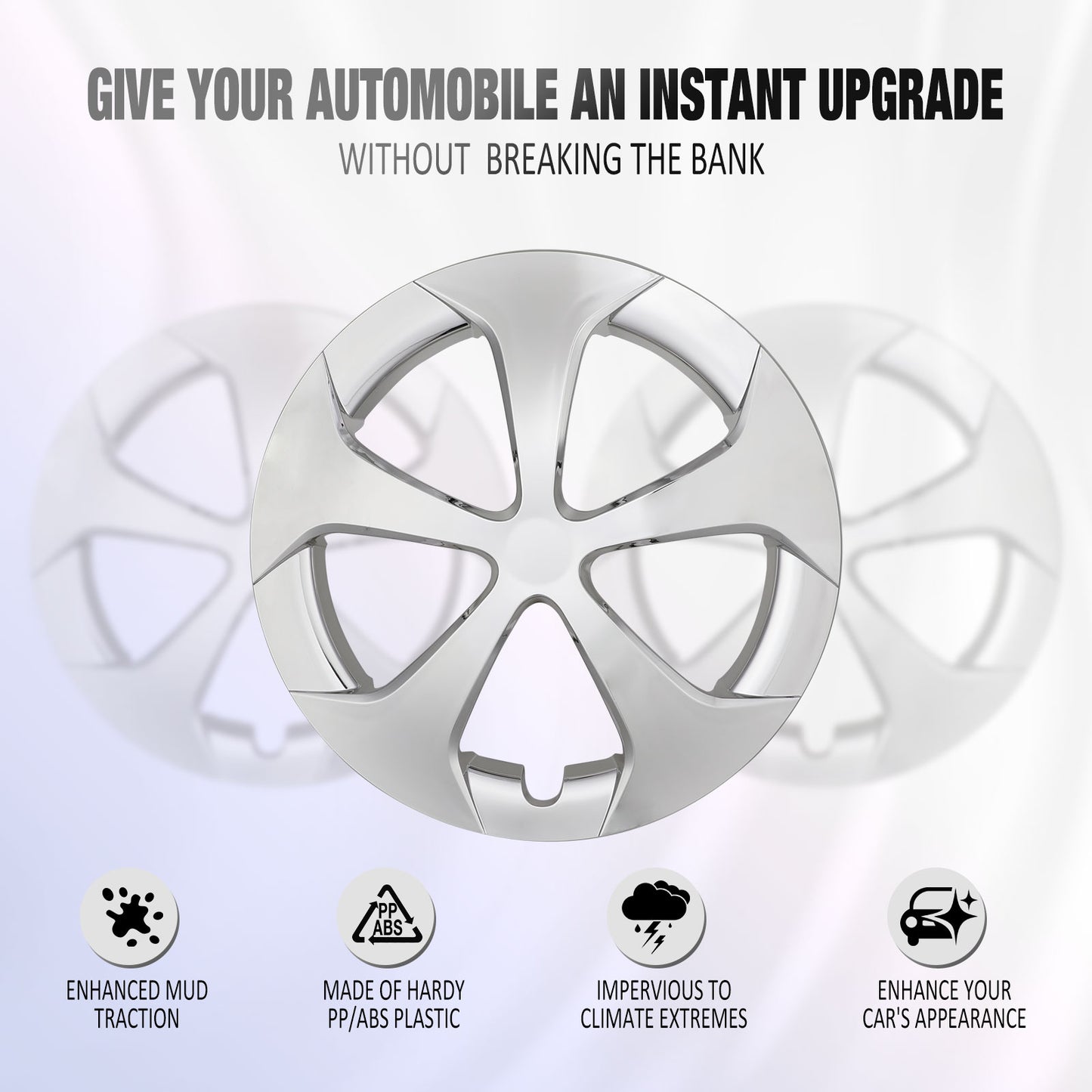 15 Inch Wheel Hubcaps for 2010-2015 TOYOTA Prius - Chrome