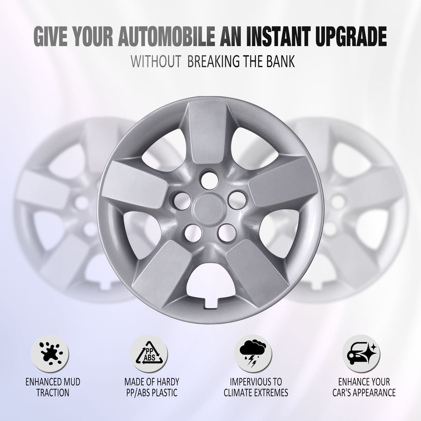 16 Inch Wheel Hubcaps for 2008-2015 Nissan Rogue - Lacquer