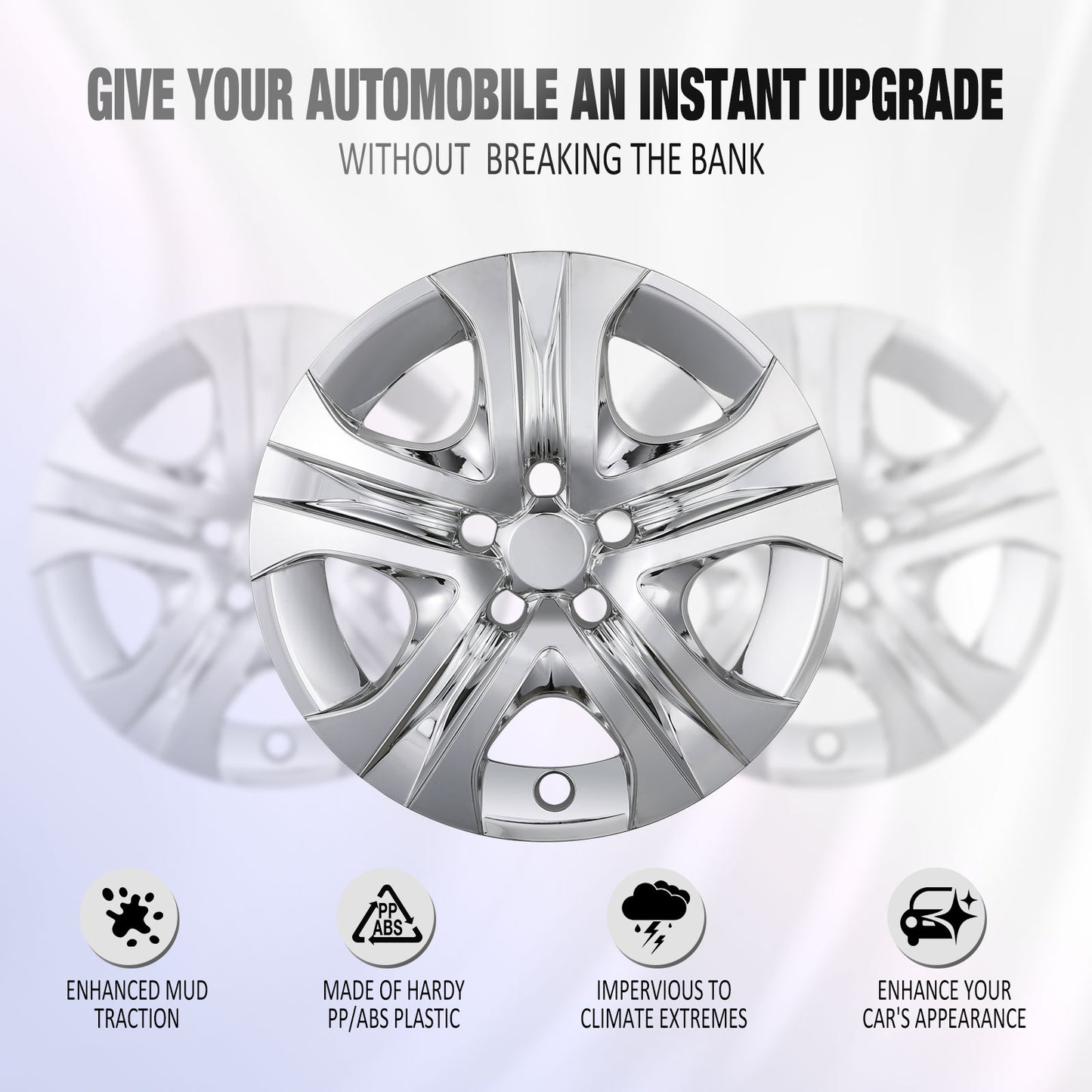 17 Inch Wheel Hubcaps for 2013-2018 TOYOTA RAV4  - Chrome
