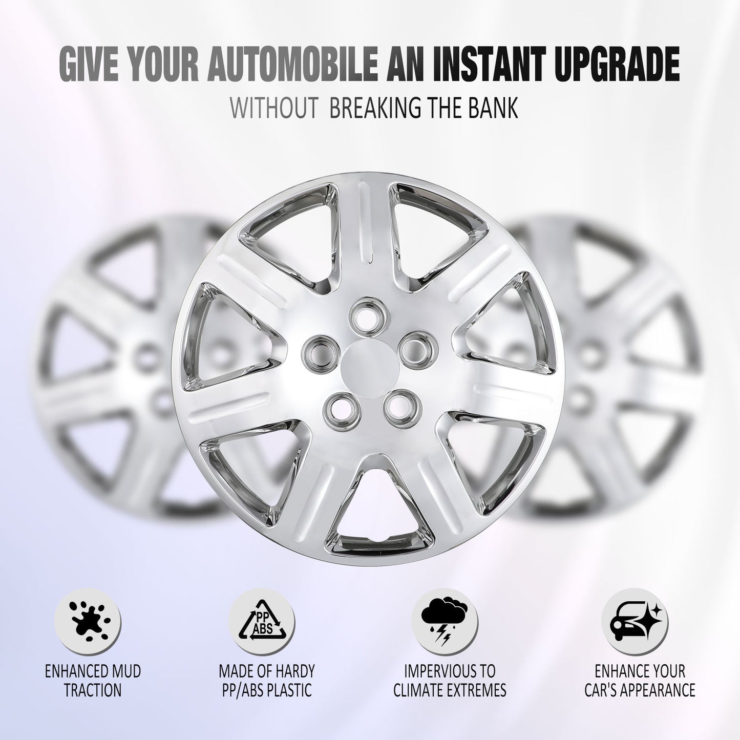 16 Inch Wheel Hubcaps for 2006-2011 Honda Civic - Chrome
