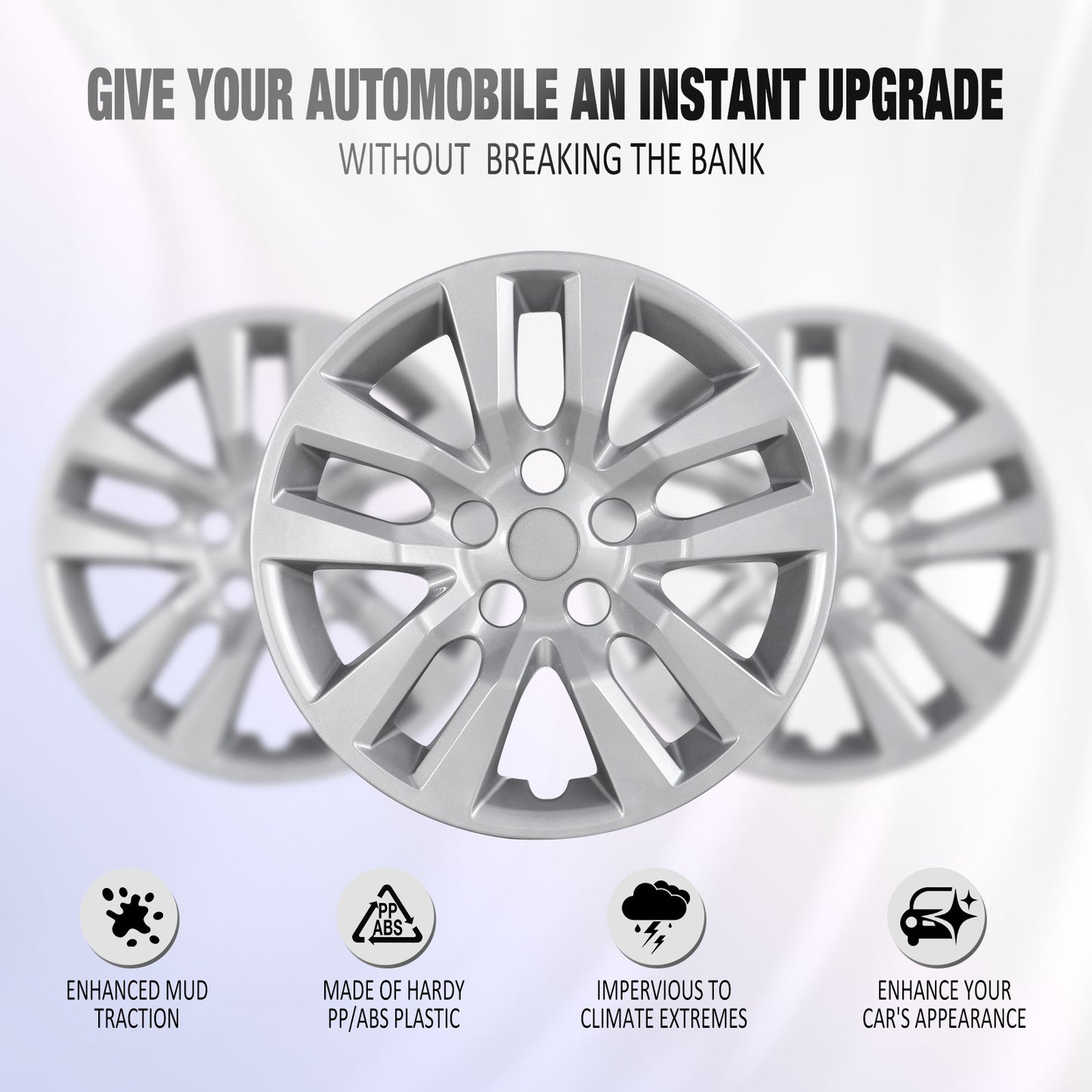 16 Inch Wheel Hubcaps for 2013-2018 Nissan Altima Sedan - Lacquer