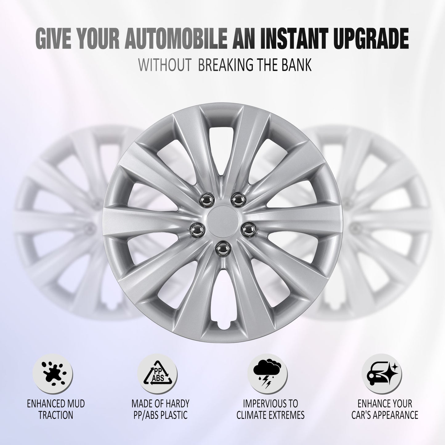 16 Inch Wheel Hubcaps for 2009-2026 TOYOTA Corolla and 2009-2014 TOYOTA Matrix w/decorative screws - Lacquer