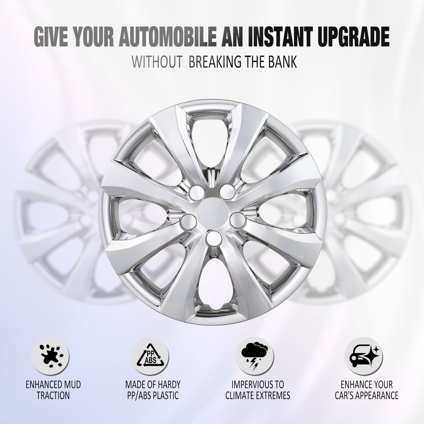 16 Inch Wheel Hubcaps for 2014-2026 TOYOTA Corolla and 2009-2014 TOYOTA Matrix  - Chrome