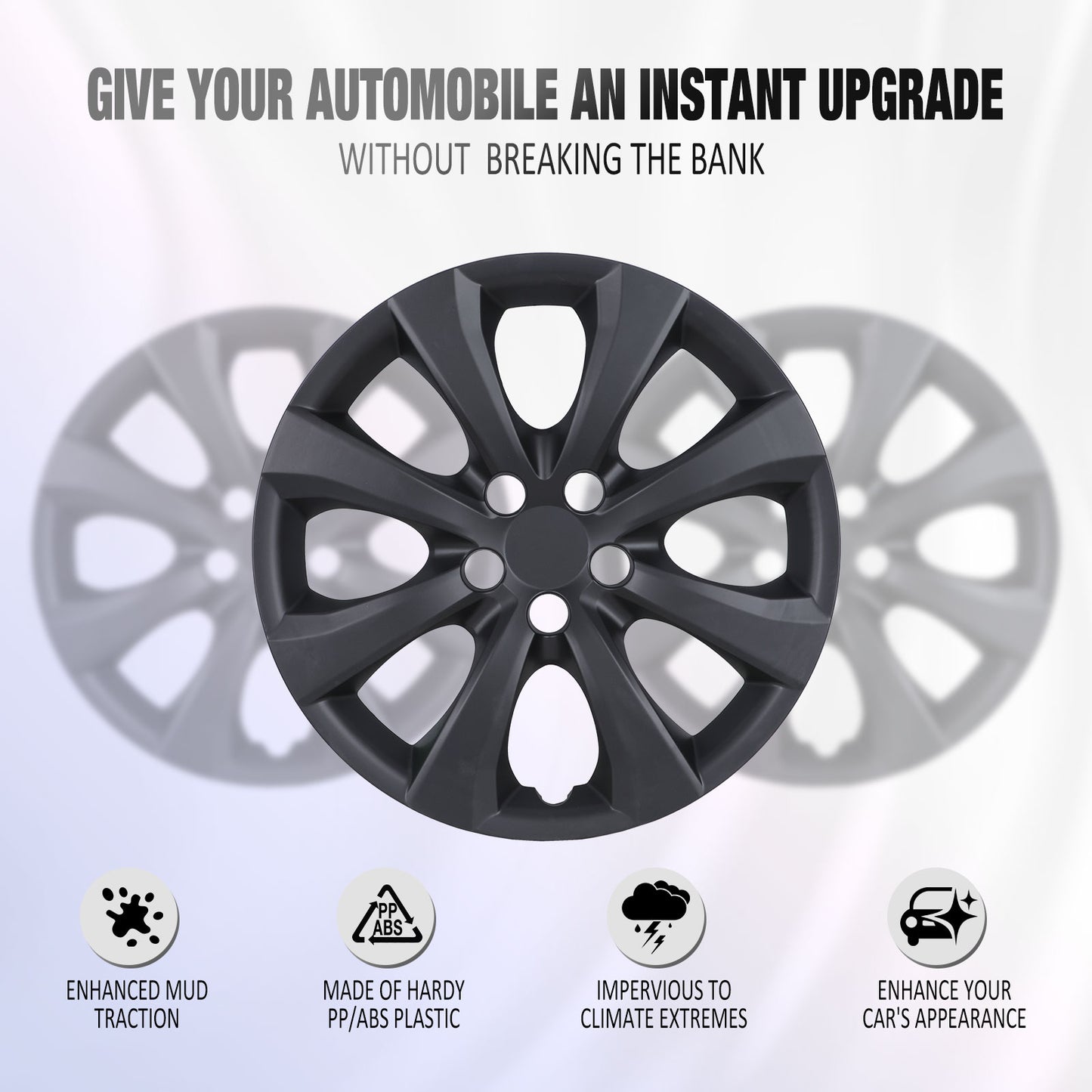 16 Inch Wheel Hubcaps for 2014-2026 TOYOTA Corolla and 2009-2014 TOYOTA Matrix  - Matte Black