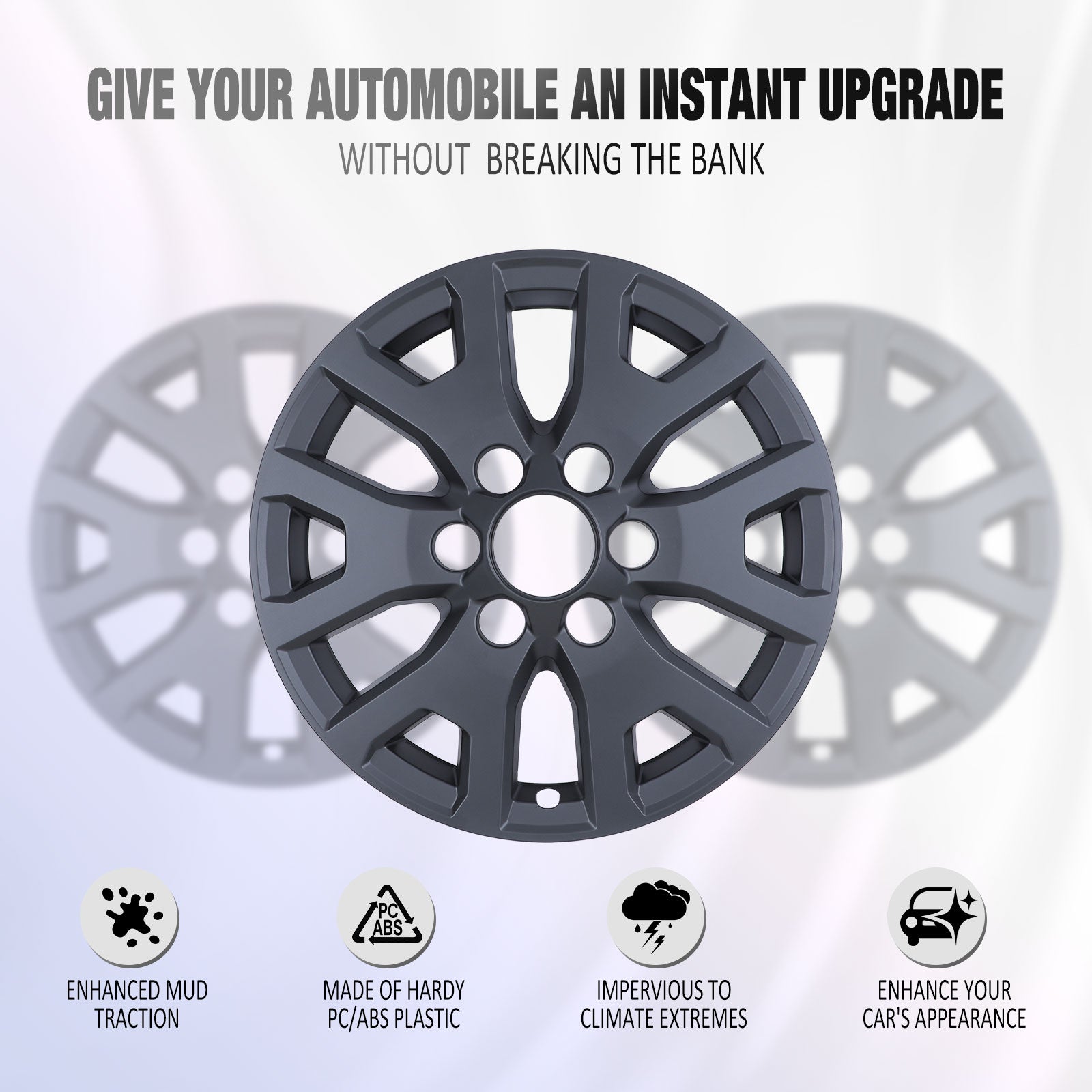 17 Inch Wheel Skins for 2024-2026 Toyota Tacoma - Matte Black