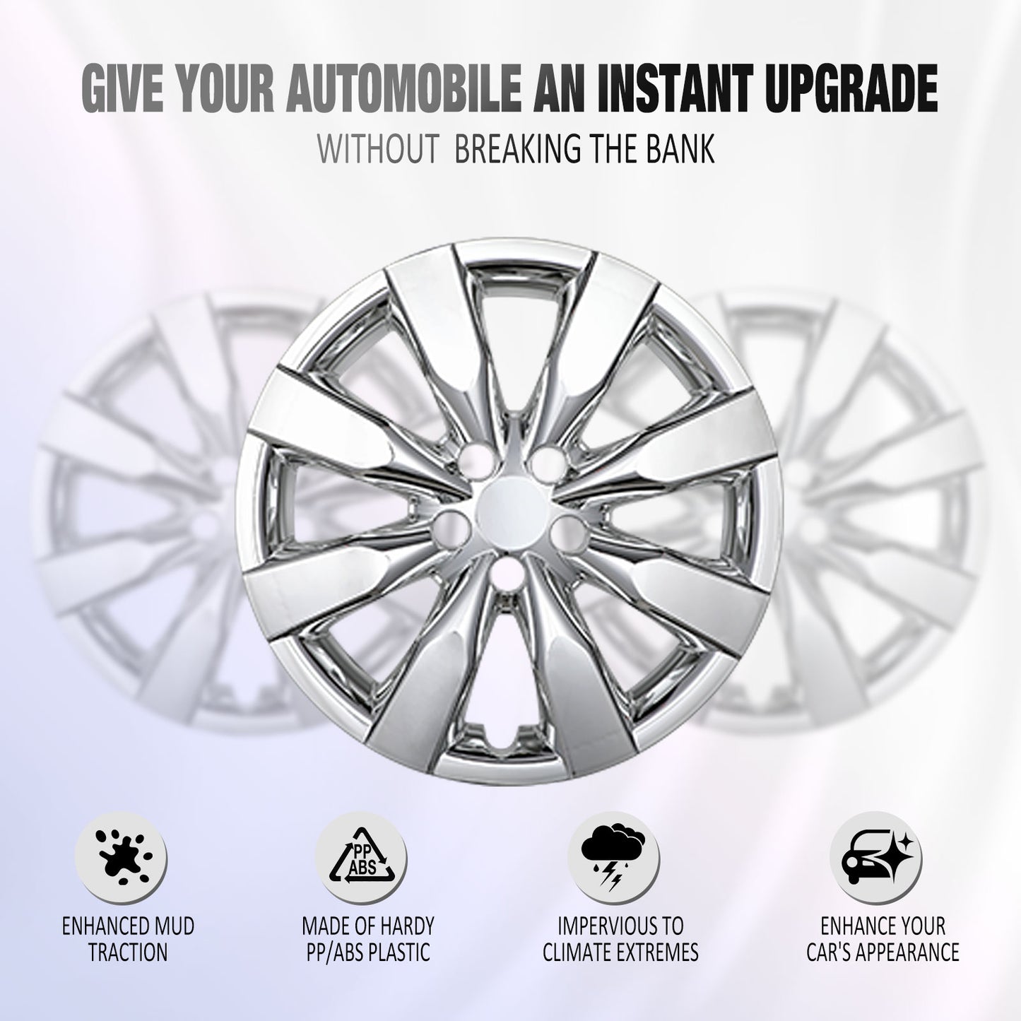 16 Inch Wheel Hubcaps for 2009-2019 TOYOTA Corolla and 2009-2014 TOYOTA Matrix  - Chrome