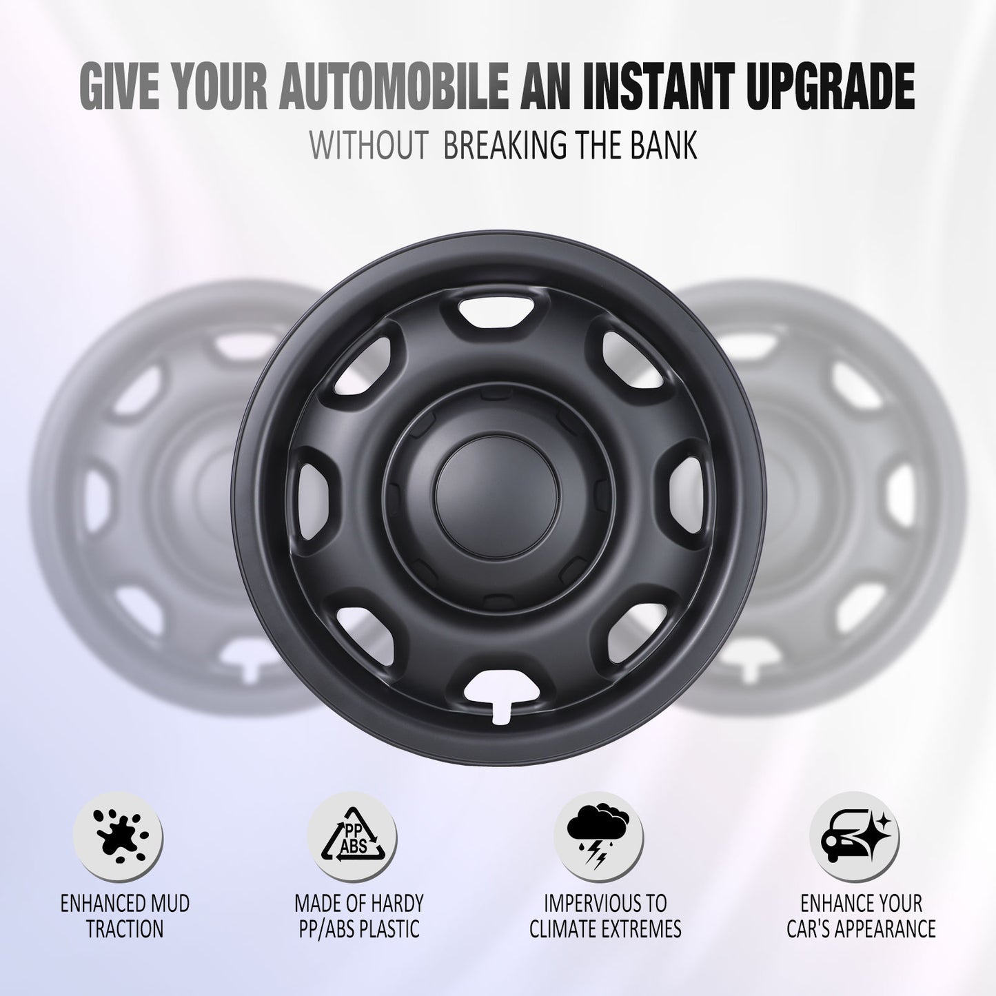 17 Inch Wheel Hubcaps for 2010-2026 Ford F-150 XL - Matte Black
