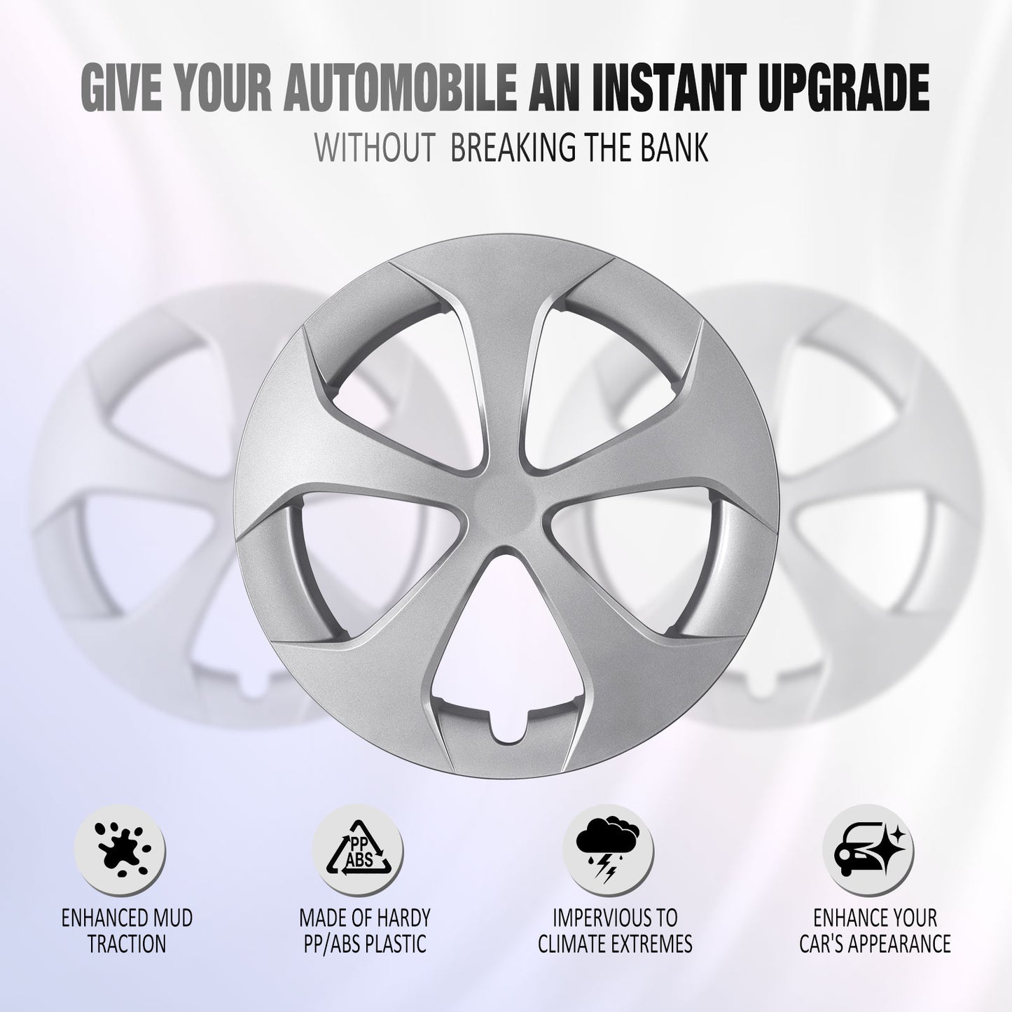 15 Inch Wheel Hubcaps for 2010-2015 TOYOTA Prius - Lacquer