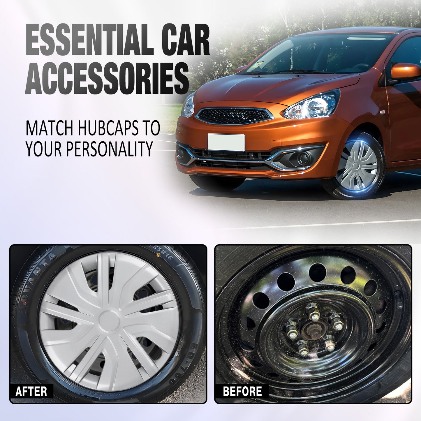 14 Inch Wheel Hubcaps for 2014-2026 Mitsubishi Mirage - Lacquer