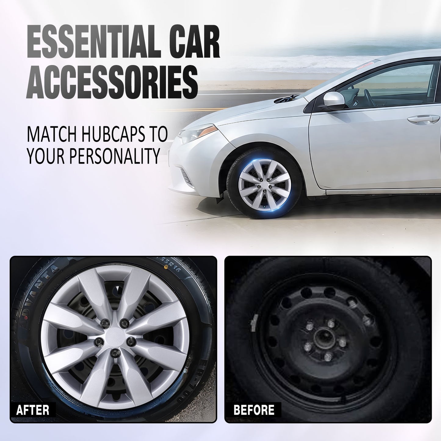 16 Inch Wheel Hubcaps for 2009-2019 TOYOTA Corolla and 2009-2014 TOYOTA Matrix  - Lacquer
