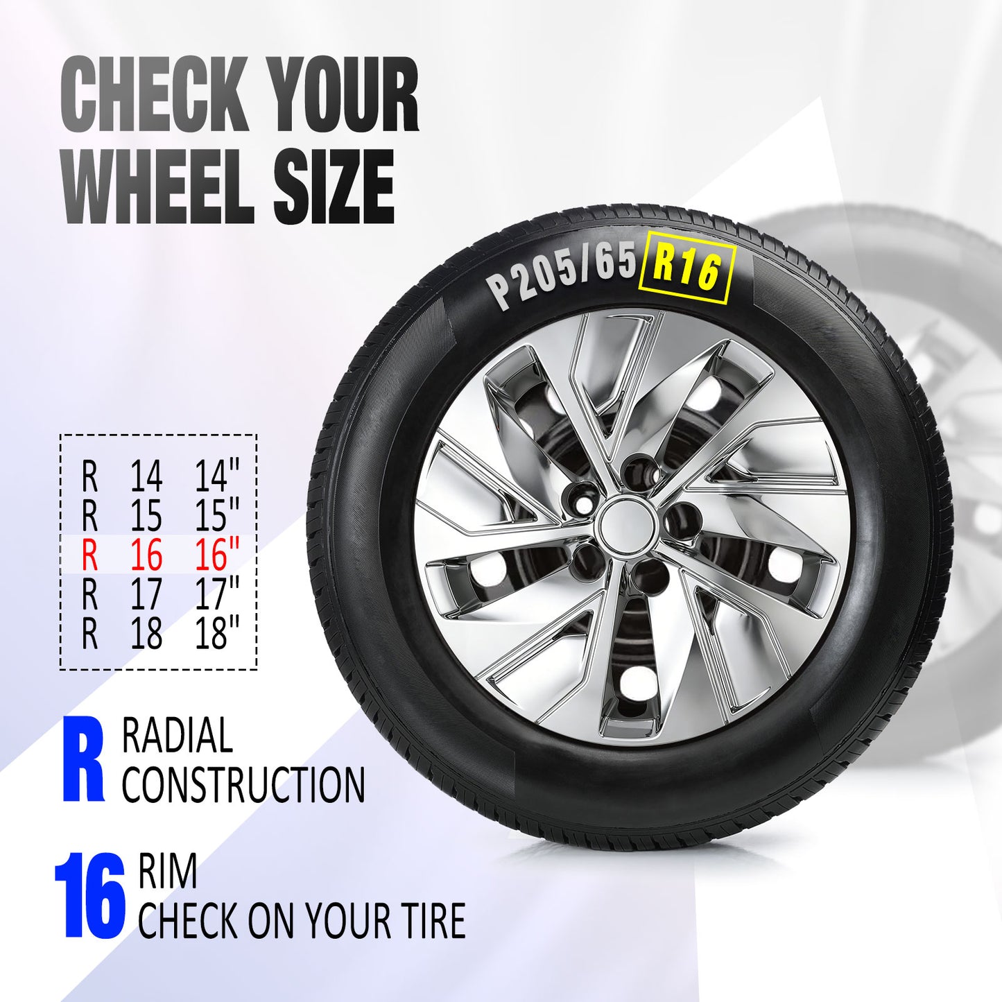 16 Inch Wheel Hubcaps for 2019-2025 Nissan Altima - Chrome