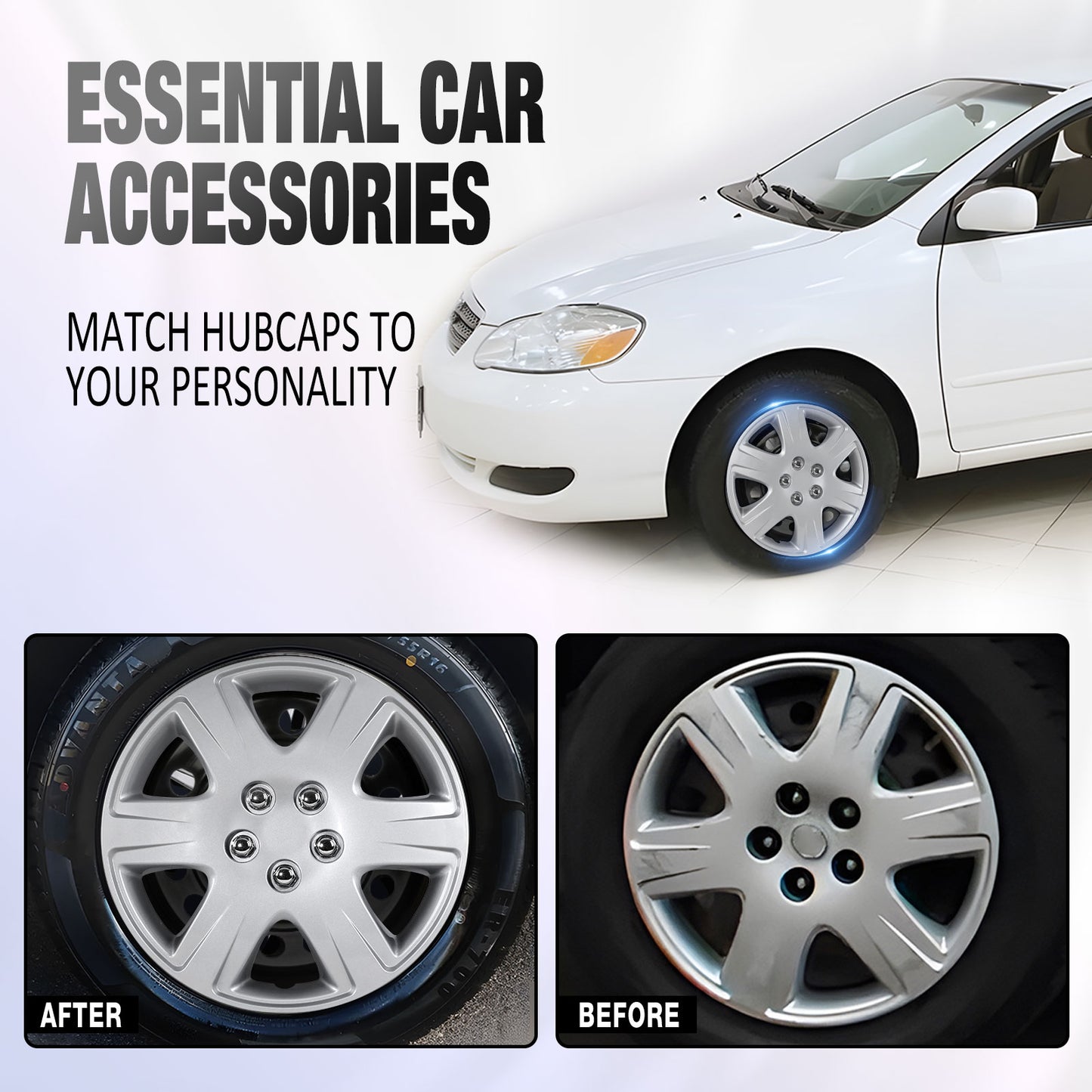 15 Inch Wheel Hubcaps for 2005-2008 TOYOTA Corolla w/decorative screws  - Lacquer