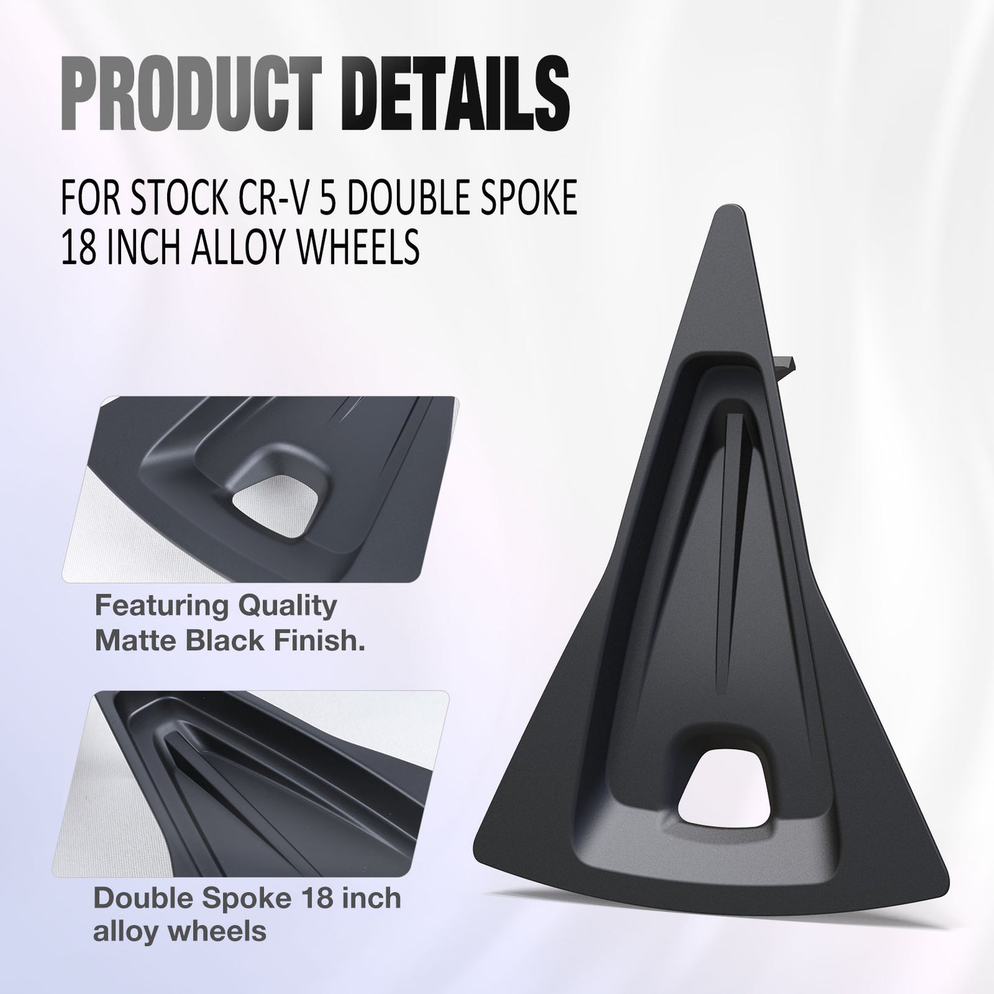 18 Inch Wheel Inserts for 2023-2025 Honda CR-V EX / EX-L - Matte Black (S2 Style)
