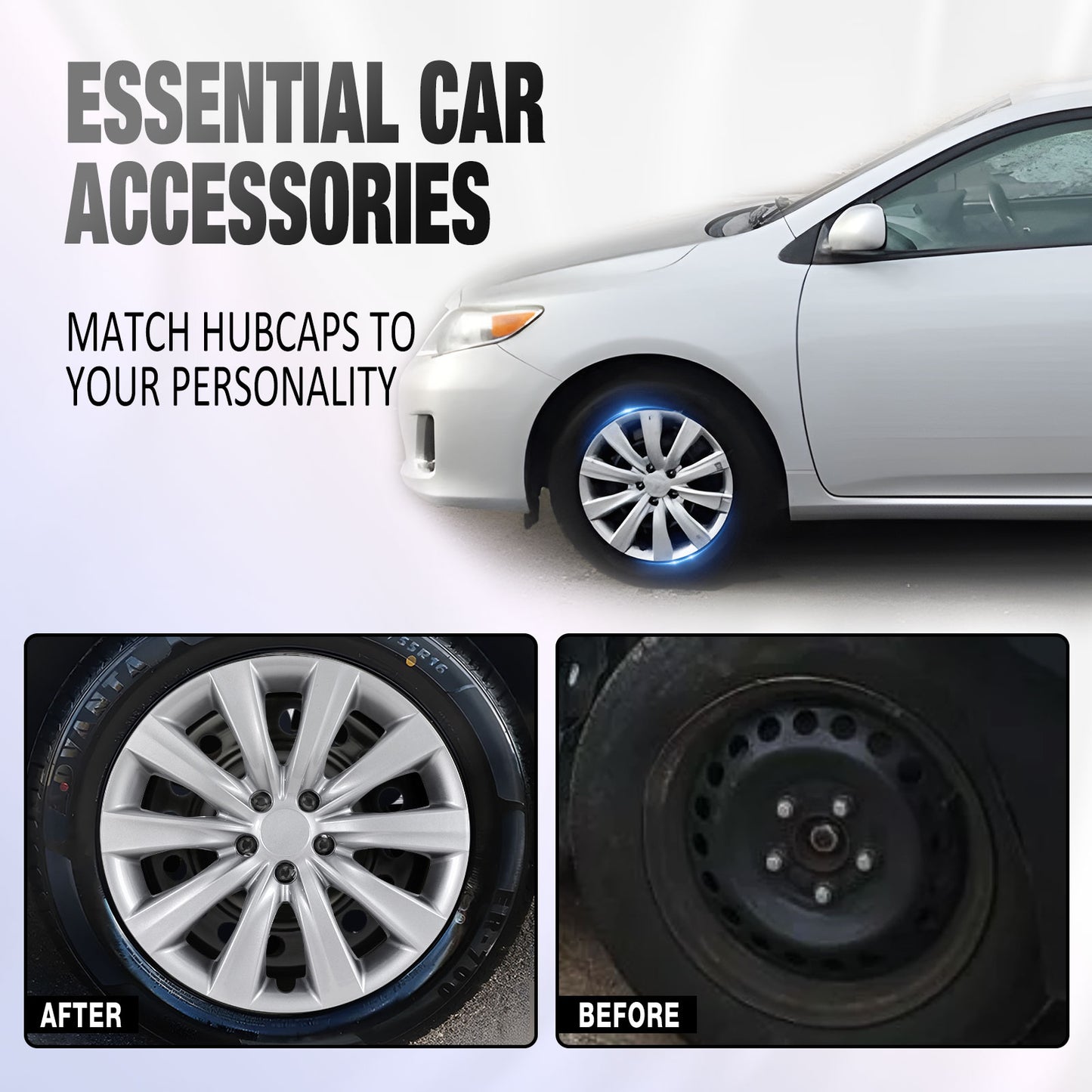 16 Inch Wheel Hubcaps for 2009-2026 TOYOTA Corolla and 2009-2014 TOYOTA Matrix - Lacquer
