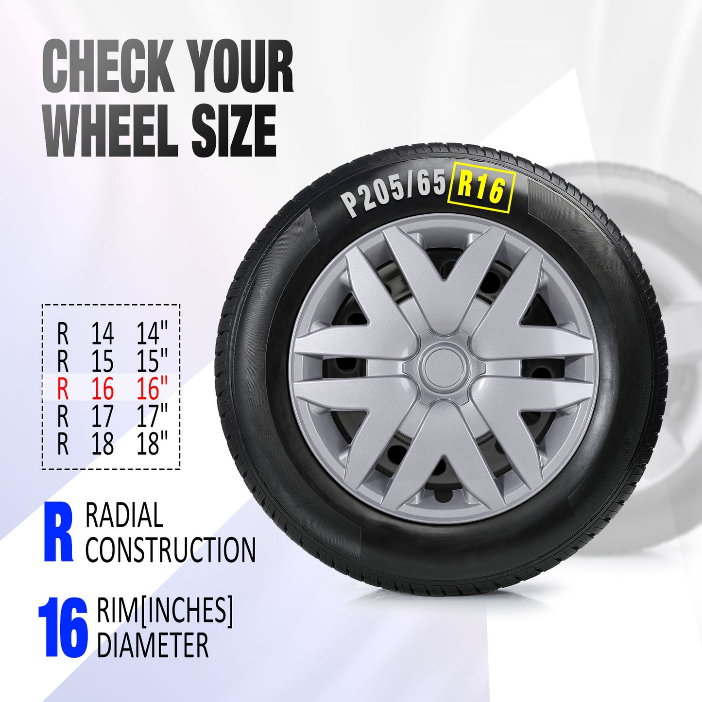 16 Inch Wheel Hubcaps for 2004-2010 Toyota Sienna - Lacquer
