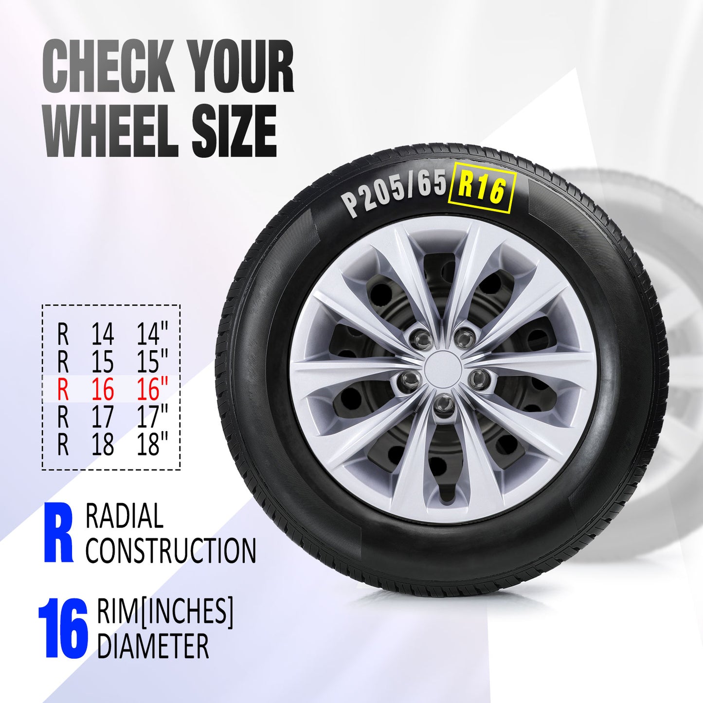 16 Inch Wheel Hubcaps for 2015-2017 TOYOTA Camry - Lacquer