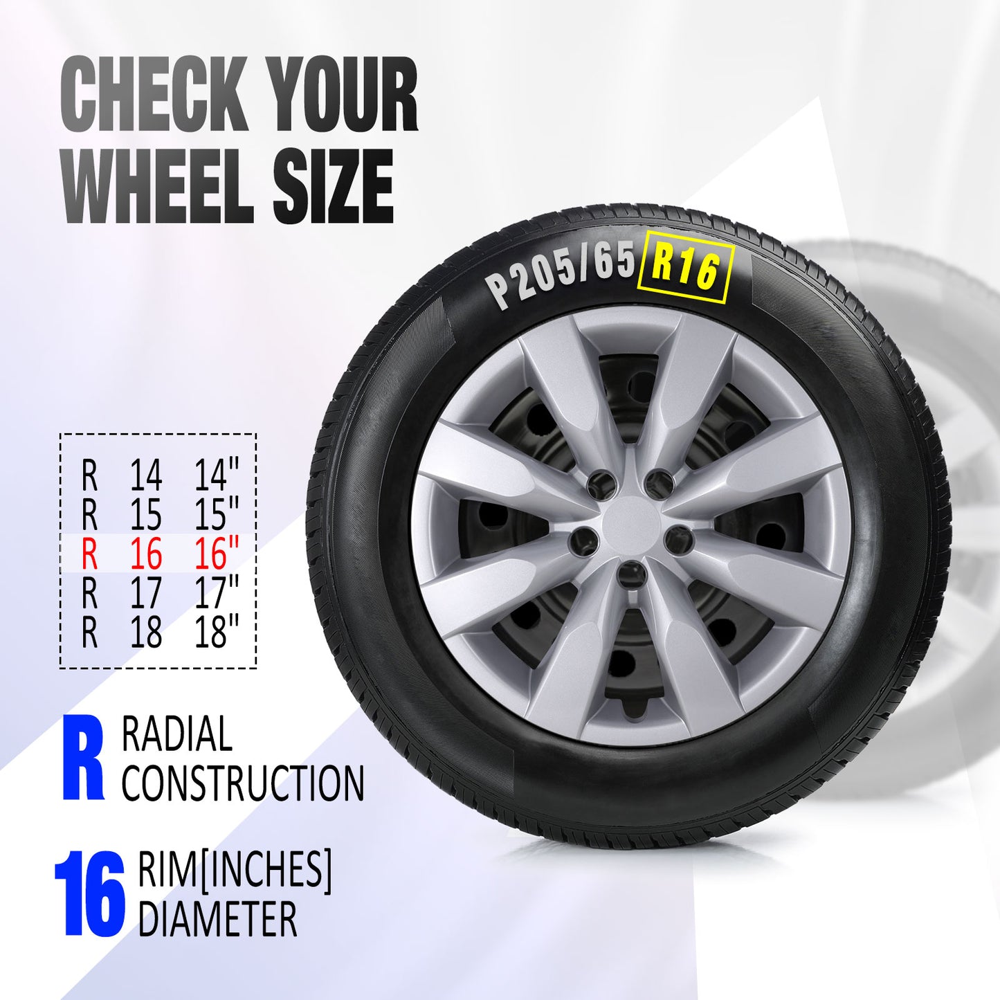16 Inch Wheel Hubcaps for 2009-2019 TOYOTA Corolla and 2009-2014 TOYOTA Matrix  - Lacquer