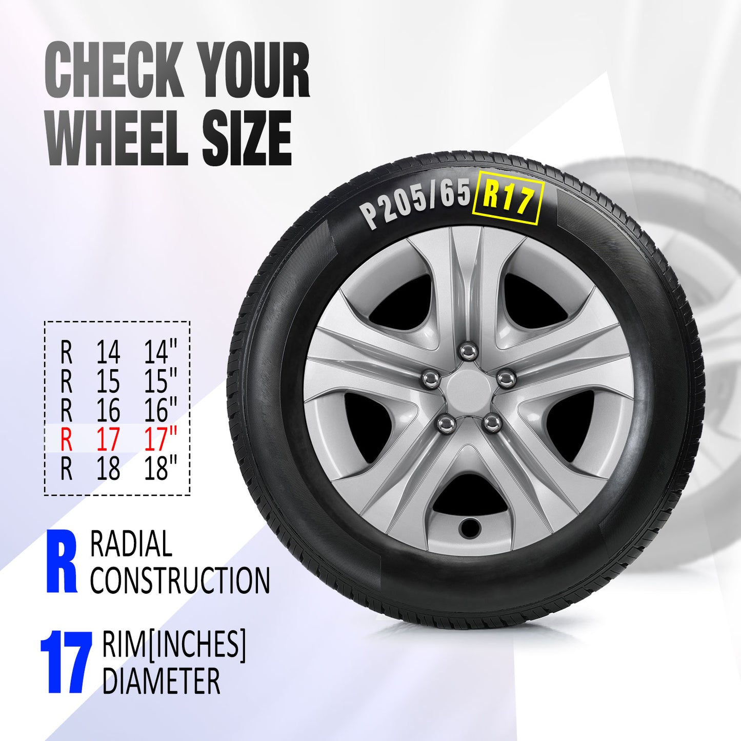 17 Inch Wheel Hubcaps for 2013-2018 TOYOTA RAV4  - Lacquer