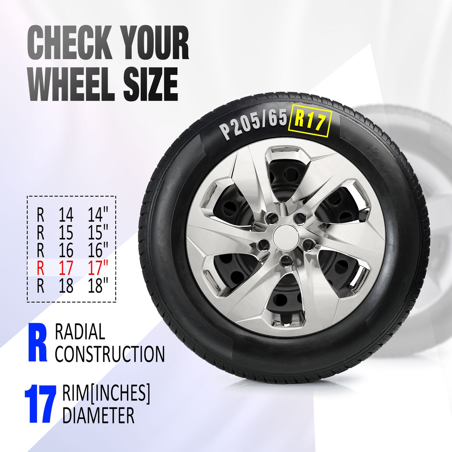 17 Inch Wheel Hubcaps for 2019-2025 Toyota RAV4 - Chrome