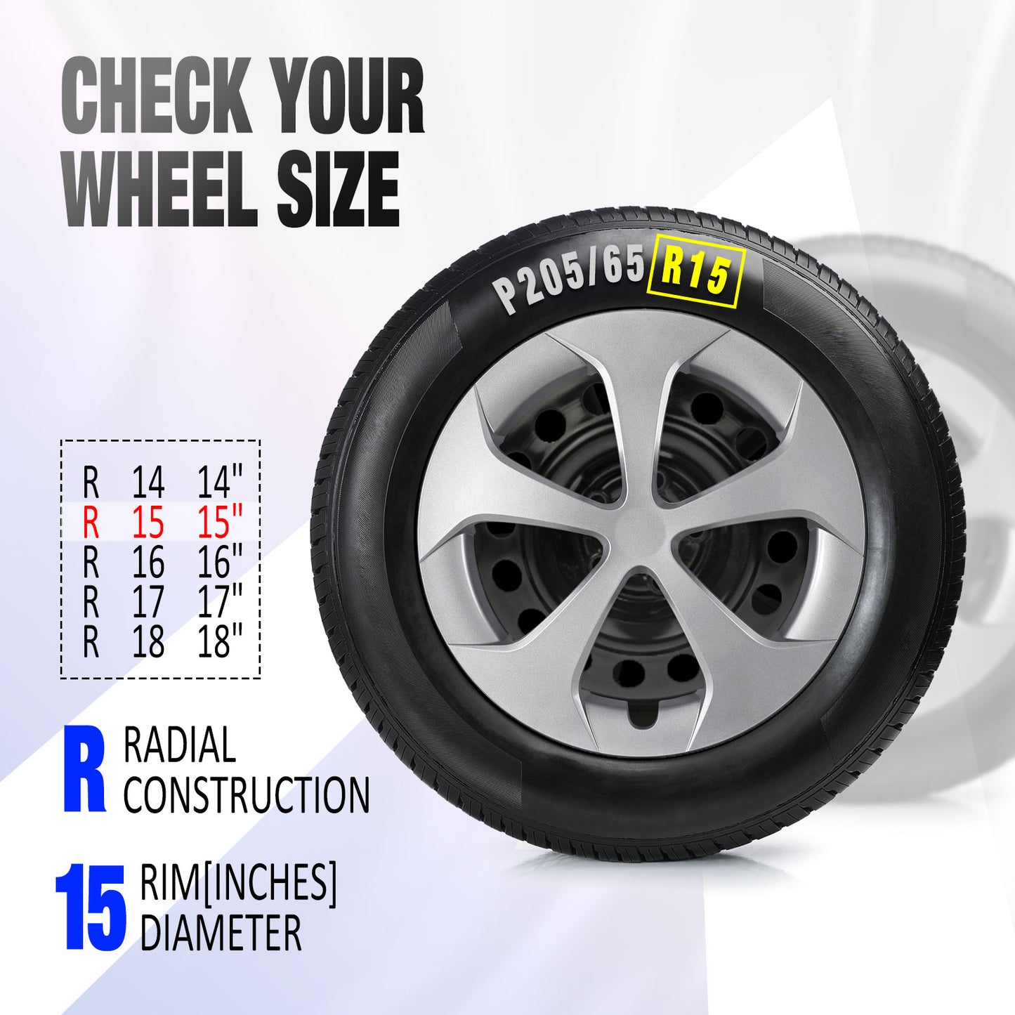 15 Inch Wheel Hubcaps for 2010-2015 TOYOTA Prius - Lacquer