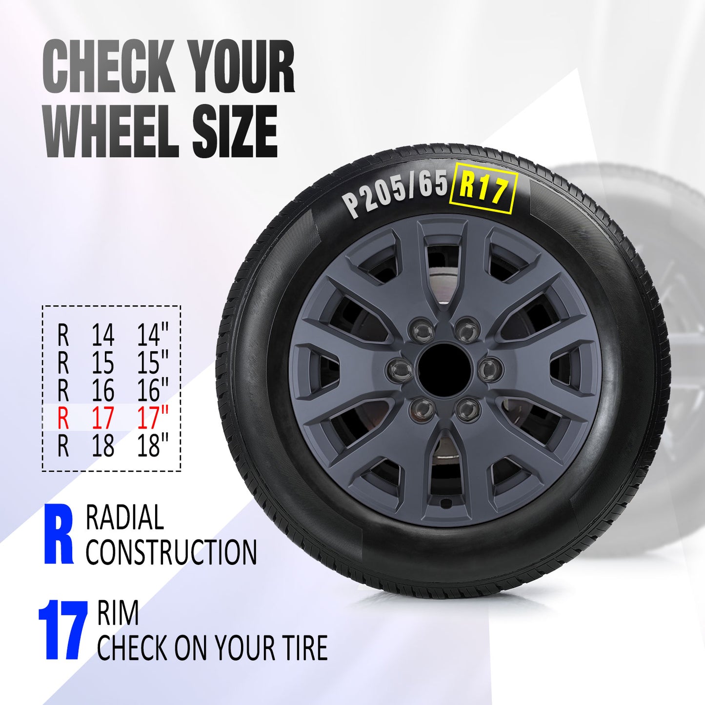 17 Inch Wheel Skins for 2024-2026 Toyota Tacoma - Matte Black