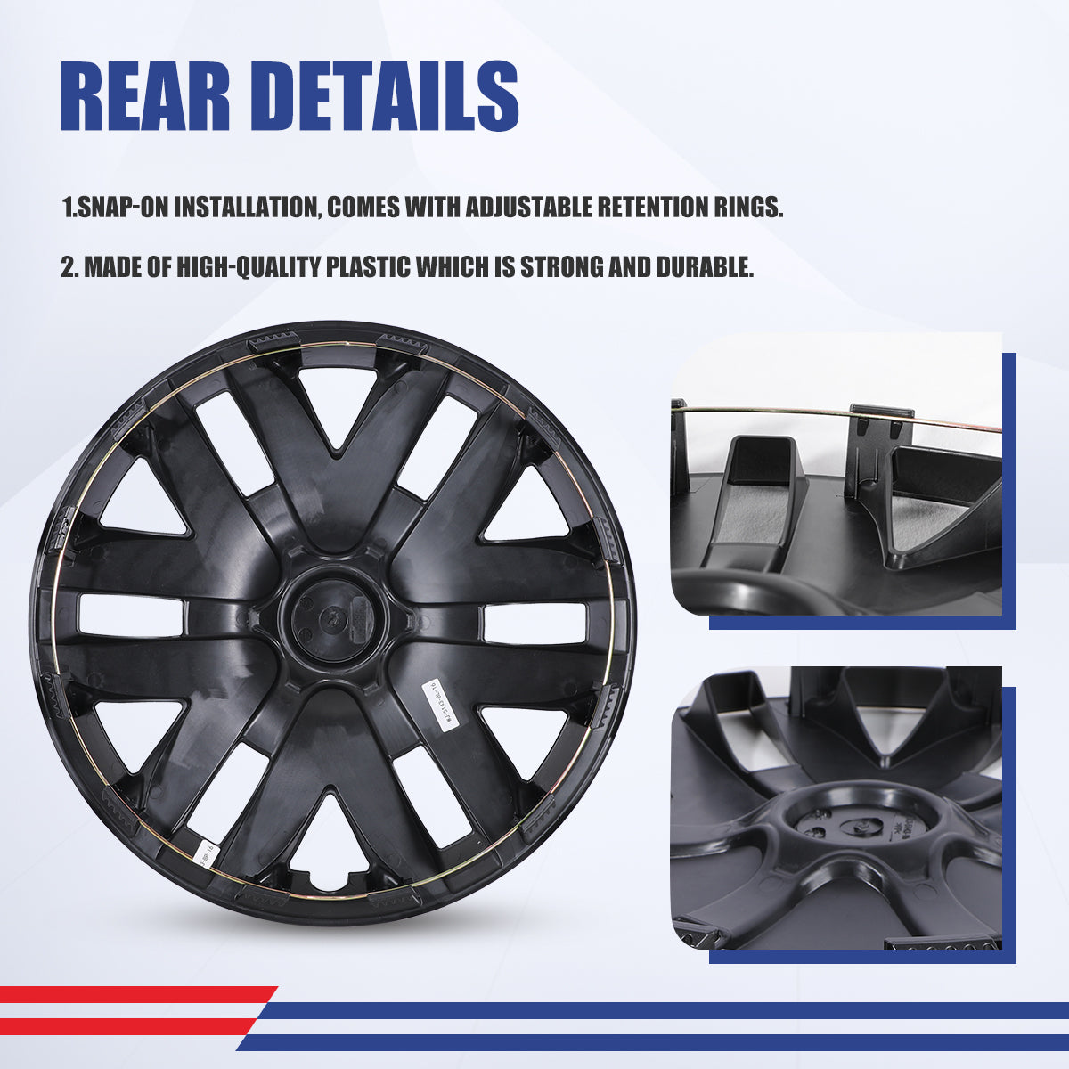 16 Inch Wheel Hubcaps for 2004-2010 Toyota Sienna - Black Lacquer