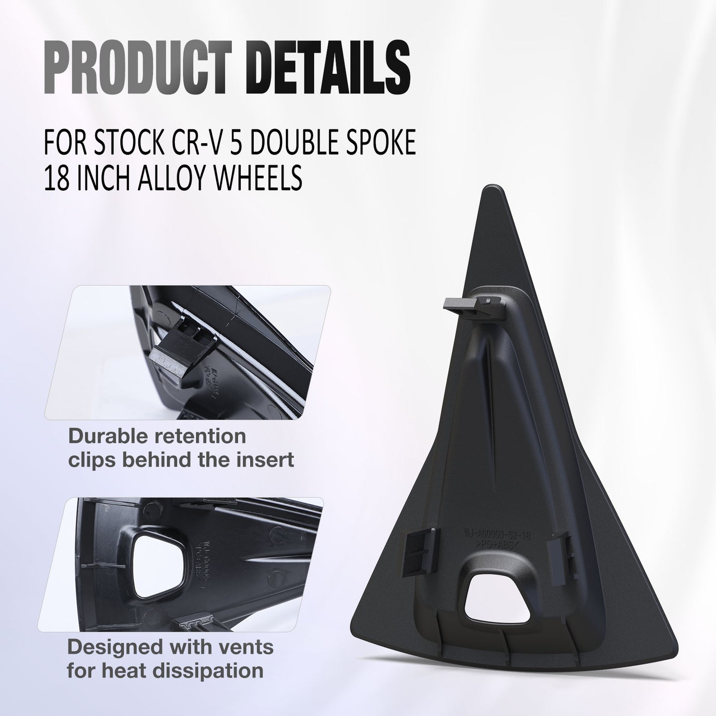 18 Inch Wheel Inserts for 2023-2025 Honda CR-V EX / EX-L - Matte Black (S2 Style)