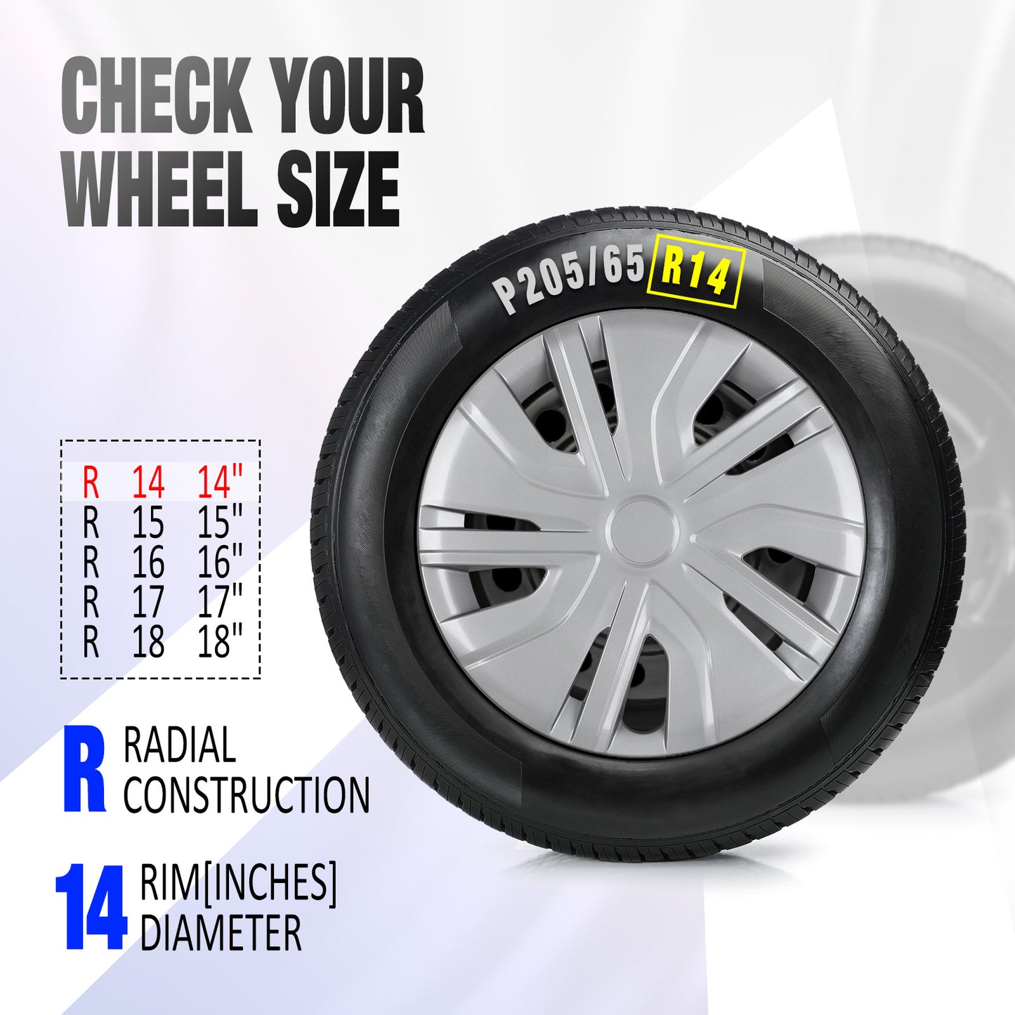 14 Inch Wheel Hubcaps for 2014-2026 Mitsubishi Mirage - Lacquer